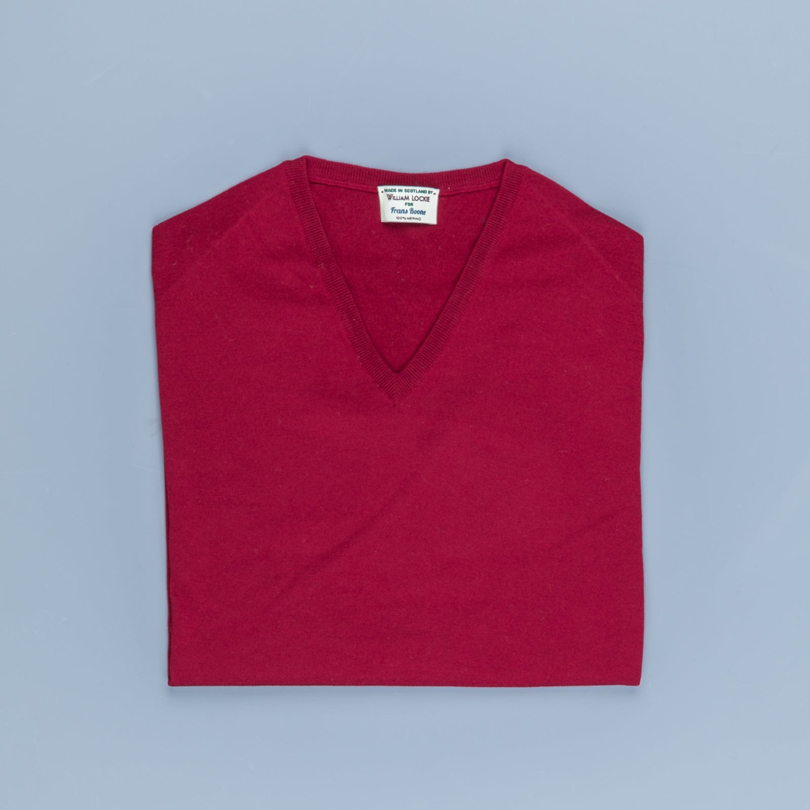 William Lockie x Frans Boone 30 gauge Loro Piana Merino's V-Neck Chianti