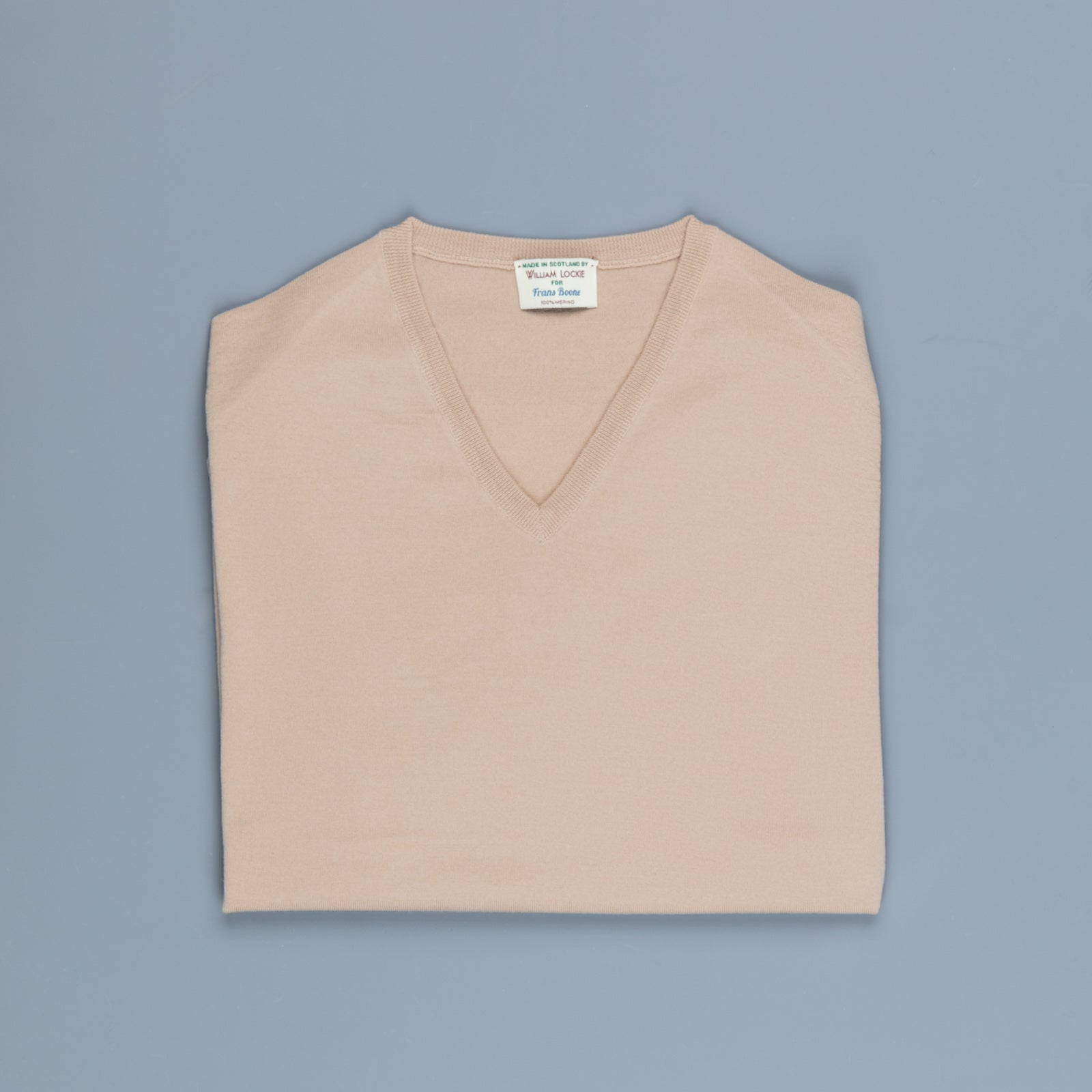 William Lockie x Frans Boone 30 gauge Loro Piana Merino's V-Neck Sandstorm