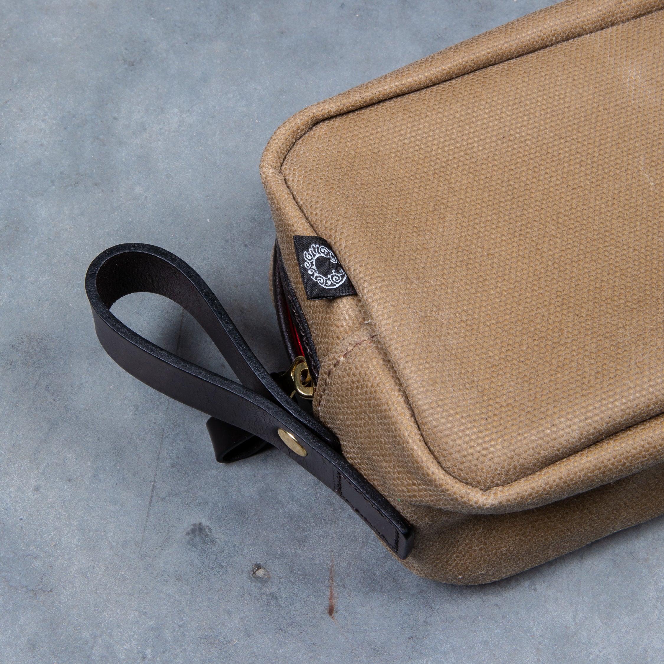 Croots Waxed Canvas Wash Bag Sand