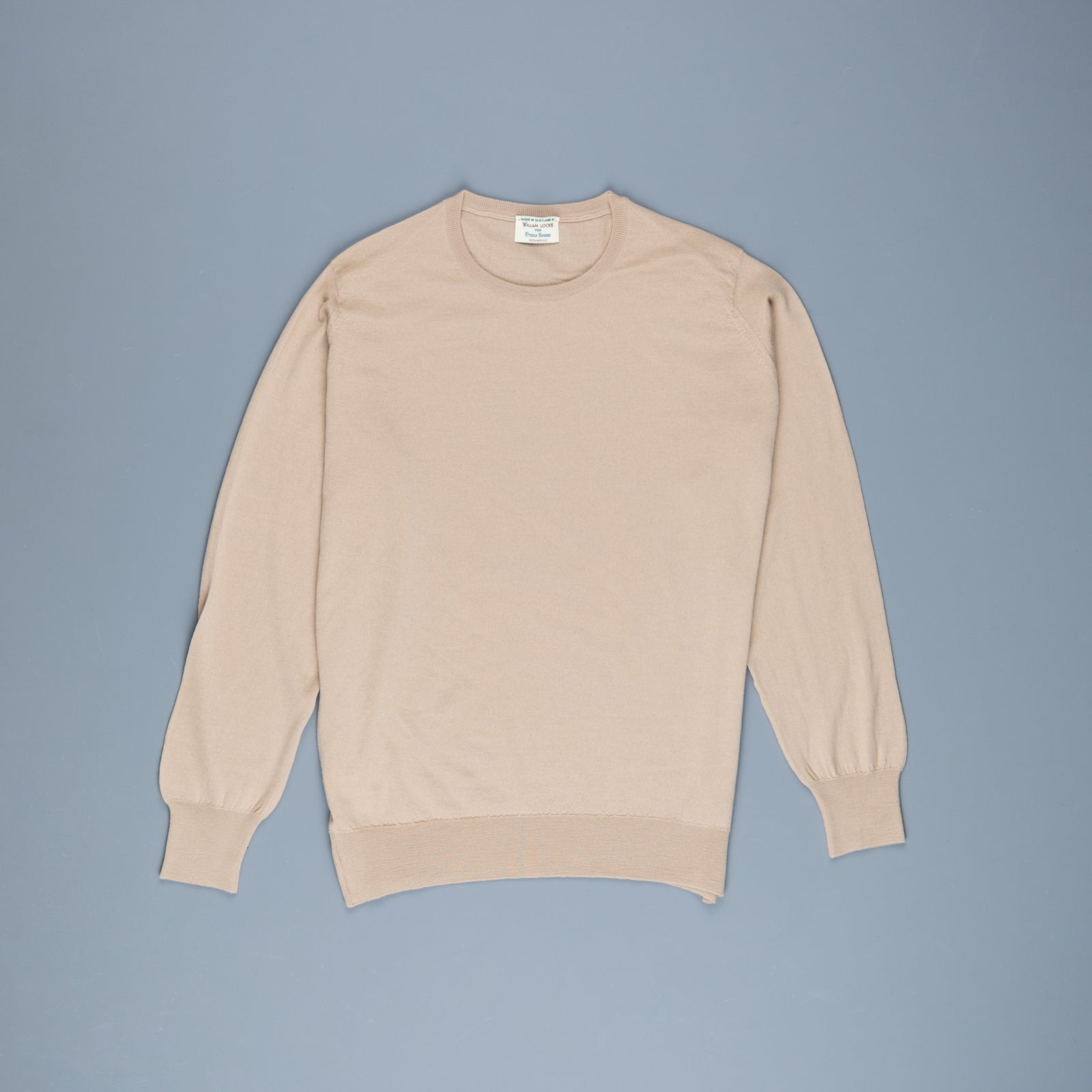 William Lockie x Frans Boone 30 gauge Loro Piana Merino's Crew Neck Sandstorm