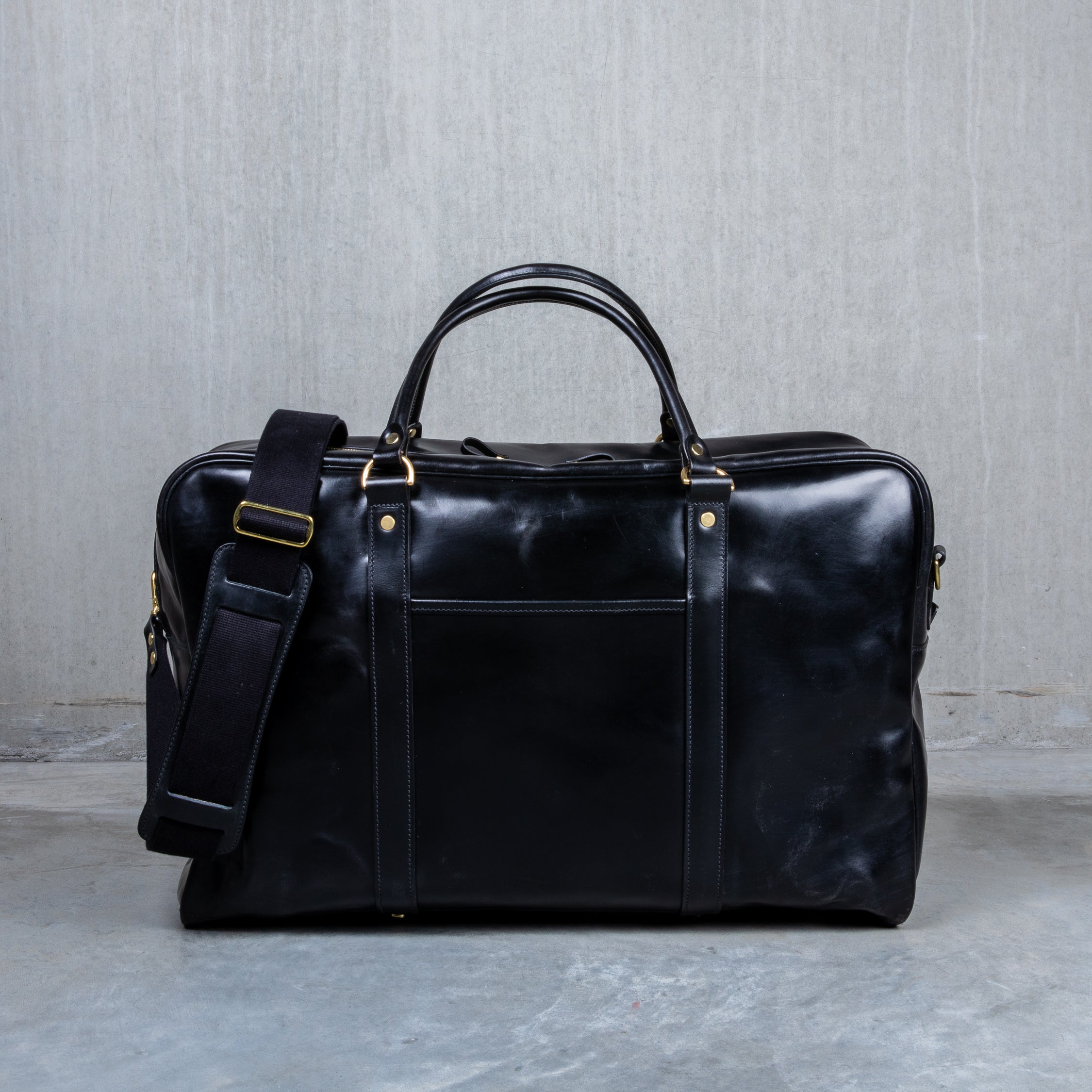 Croots Bridle Leather Holdall Black - Large