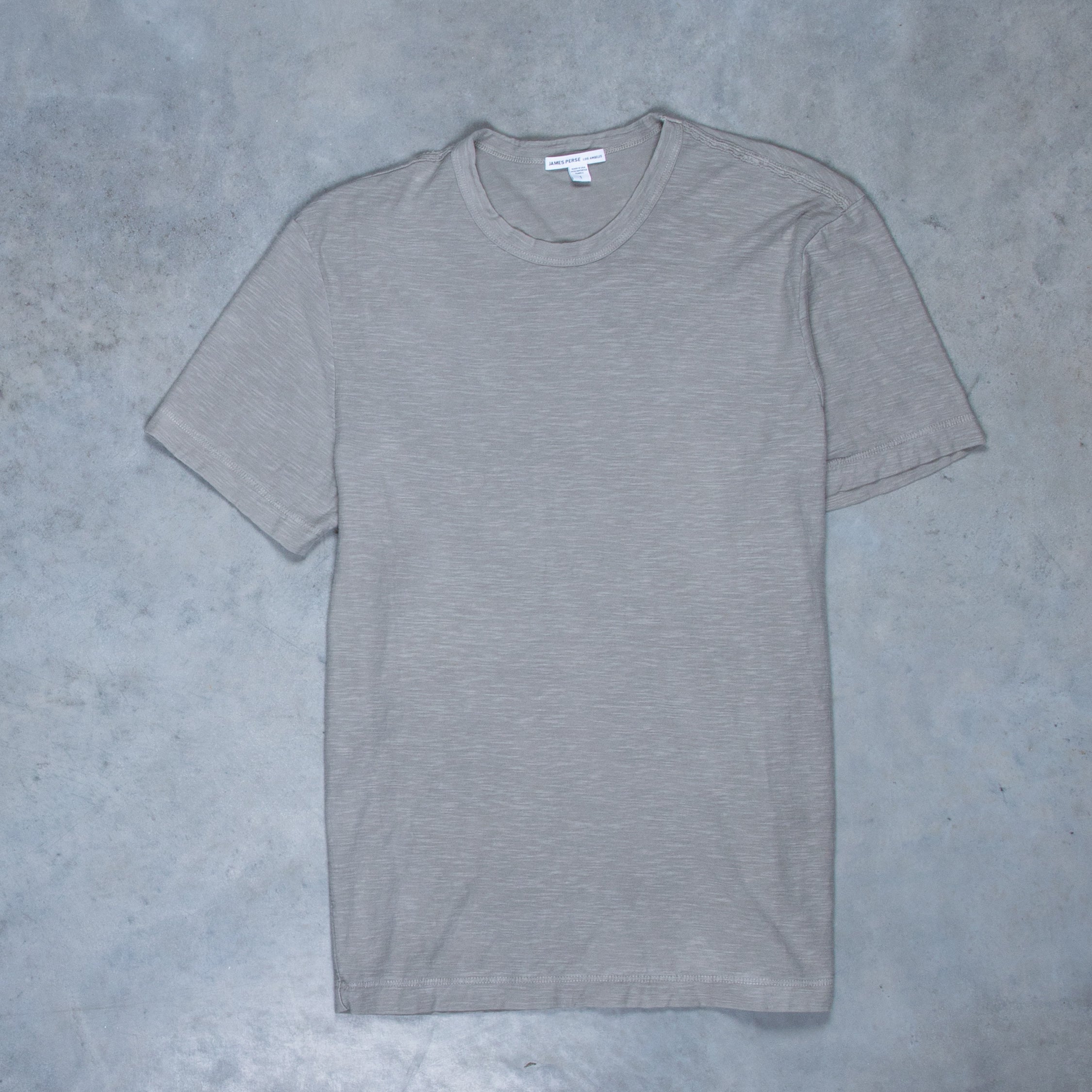 James Perse Crew Neck Reverse Slub Jersey T-Shirt Concrete