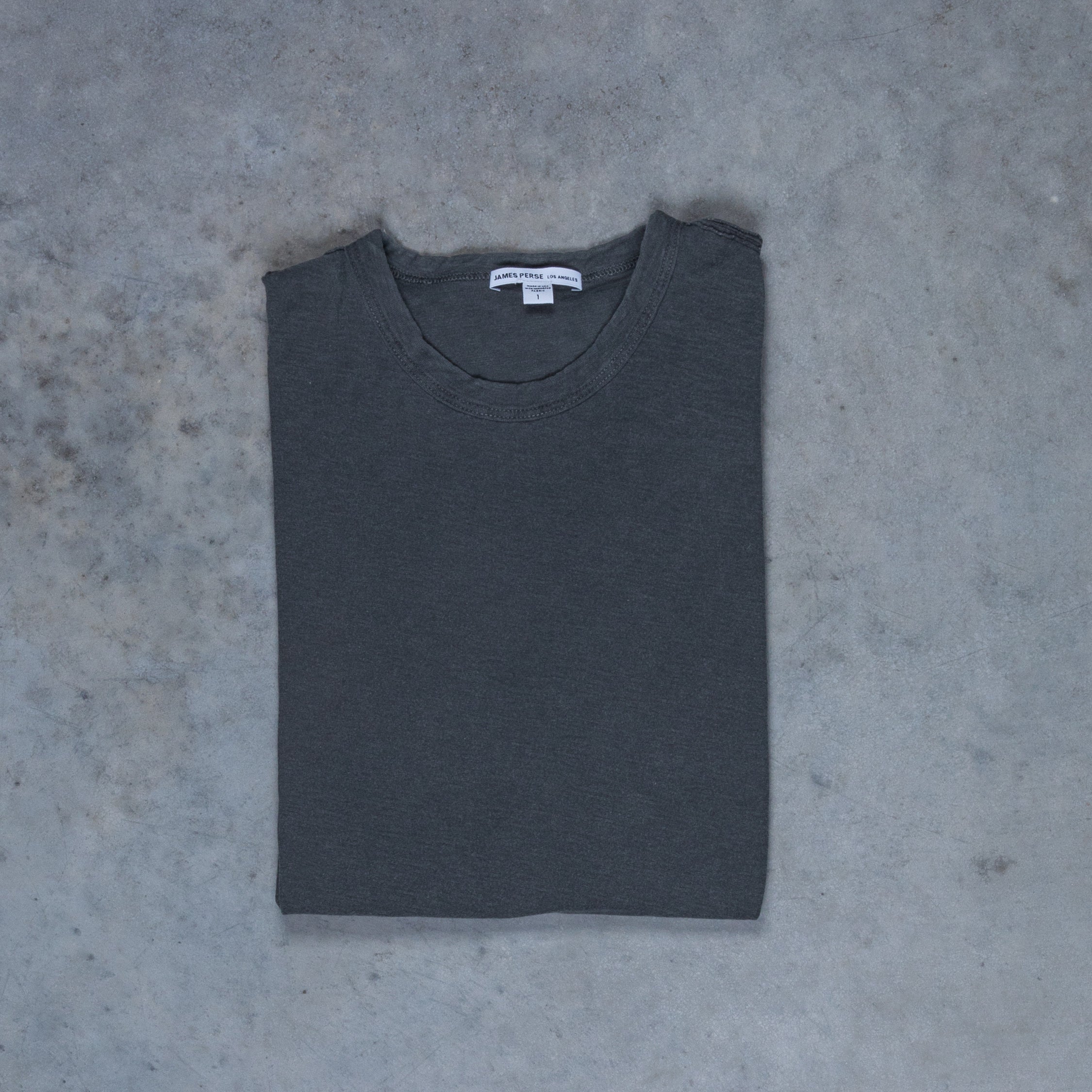 James Perse Crew Neck Reverse Slub Jersey T-Shirt Fin Pigment