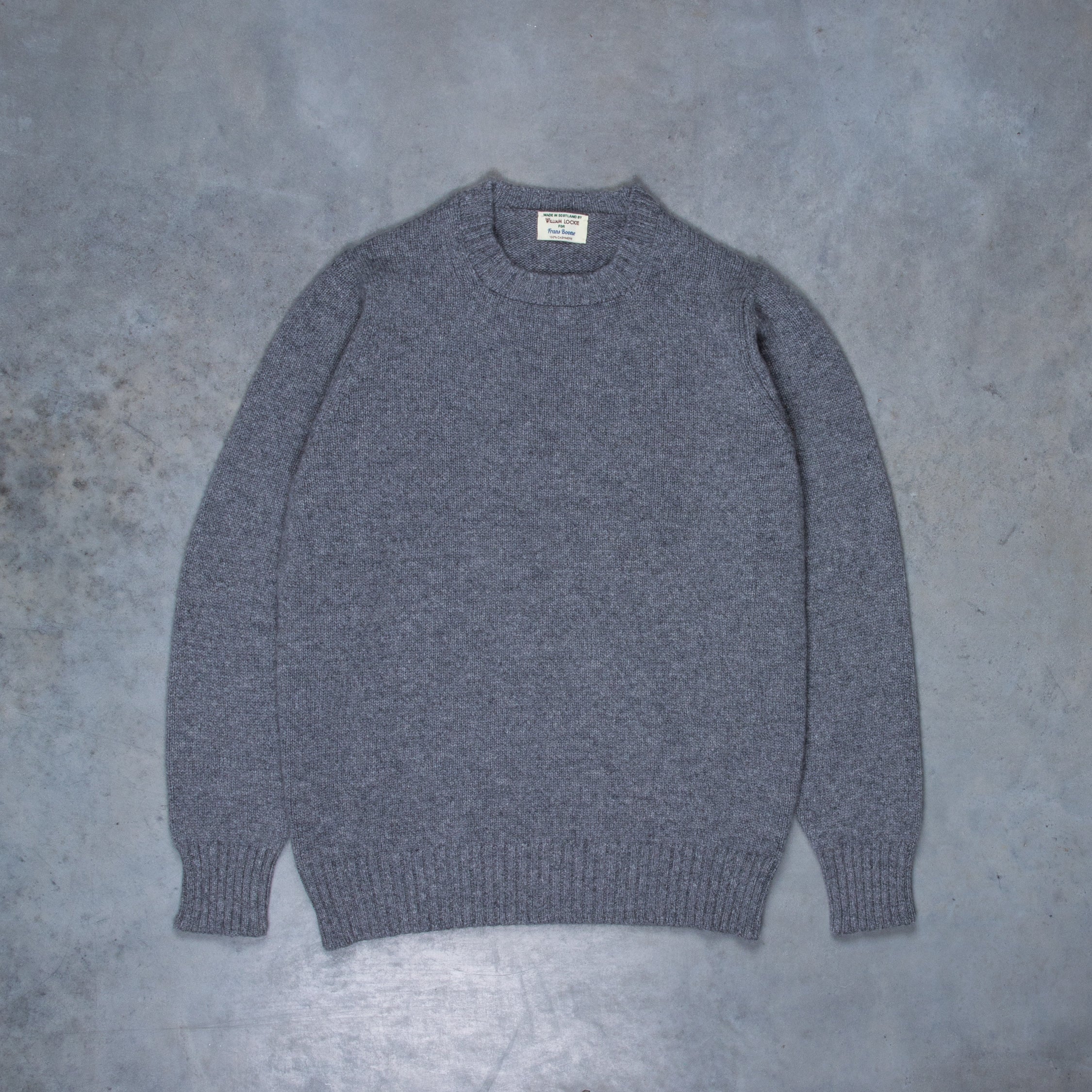 William Lockie x Frans Boone Nis Cashmere Crew Neck Dolomite/Heron