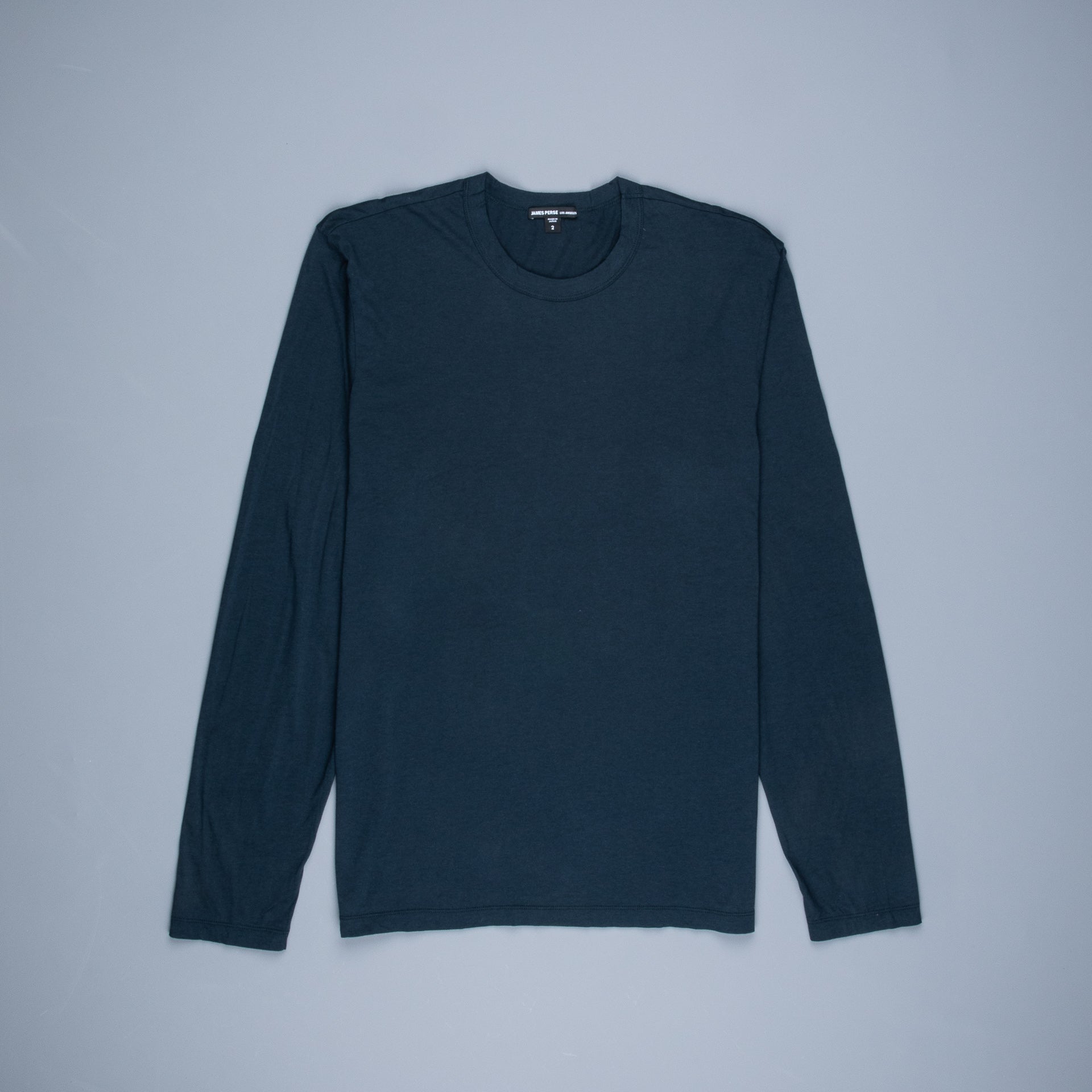 James Perse Elevated Lotus jersey long sleeve crew neck tee french navy