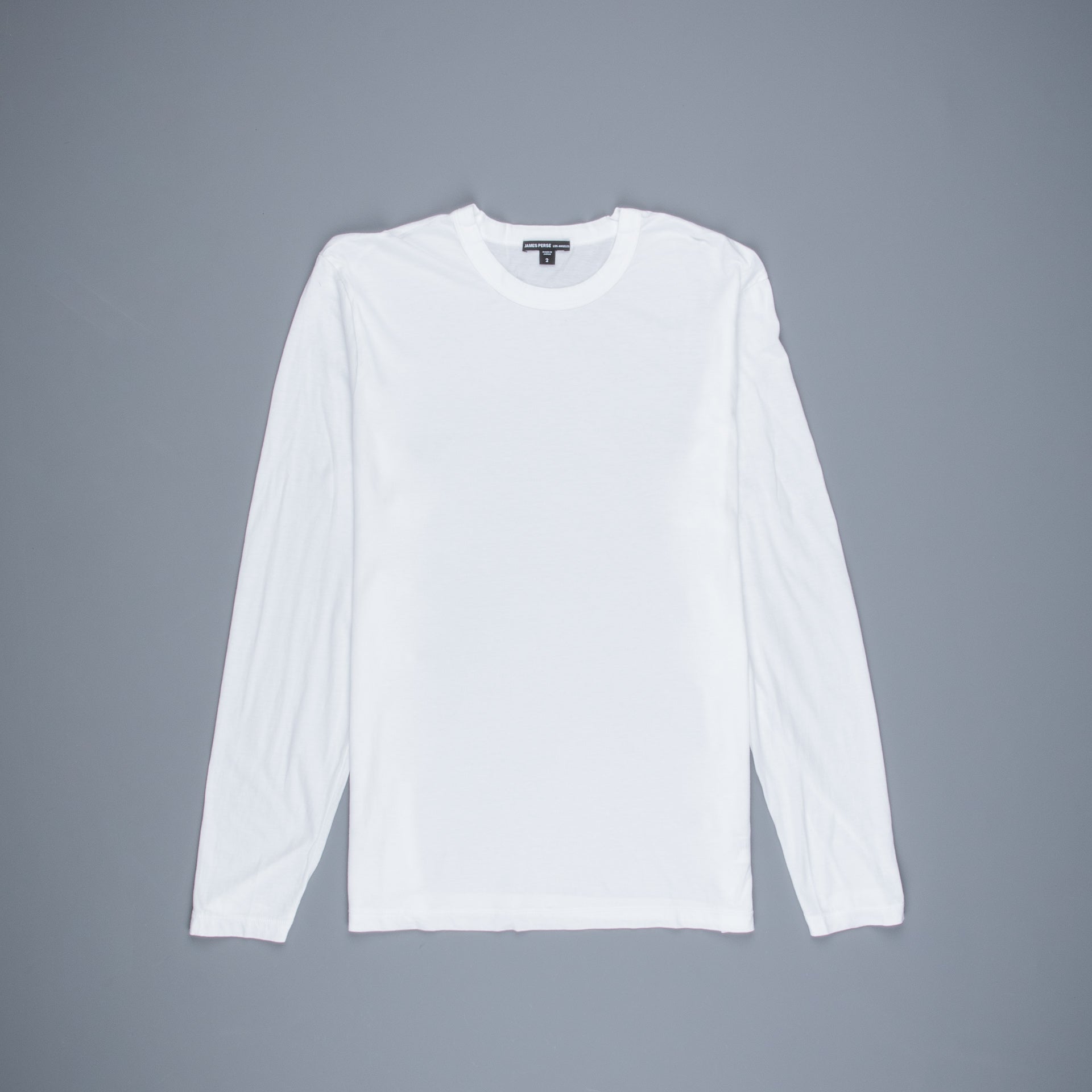 James Perse Elevated Lotus jersey long sleeve crew neck tee white