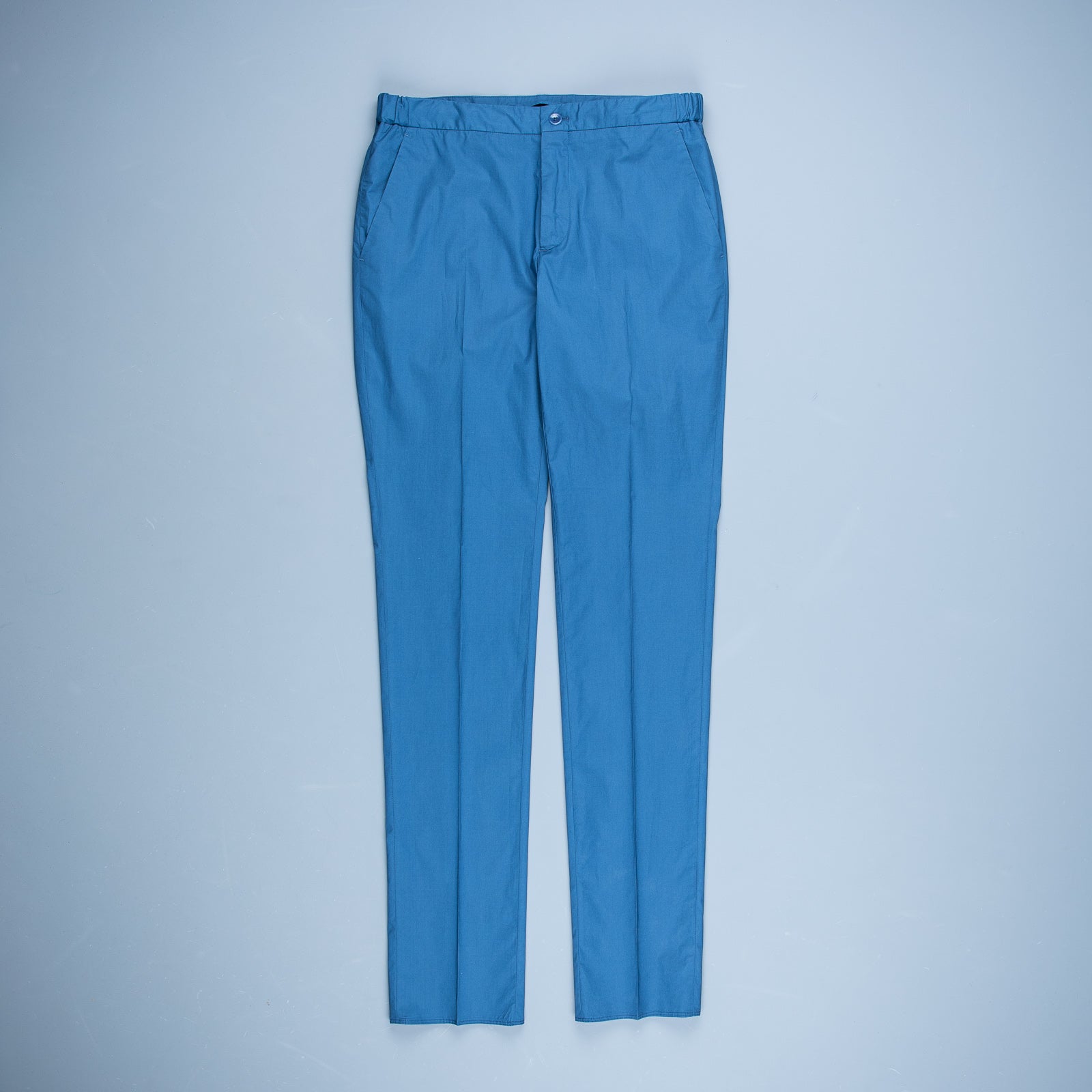 Incotex Model 64 Popelino Drawstring Pants Blu Medio