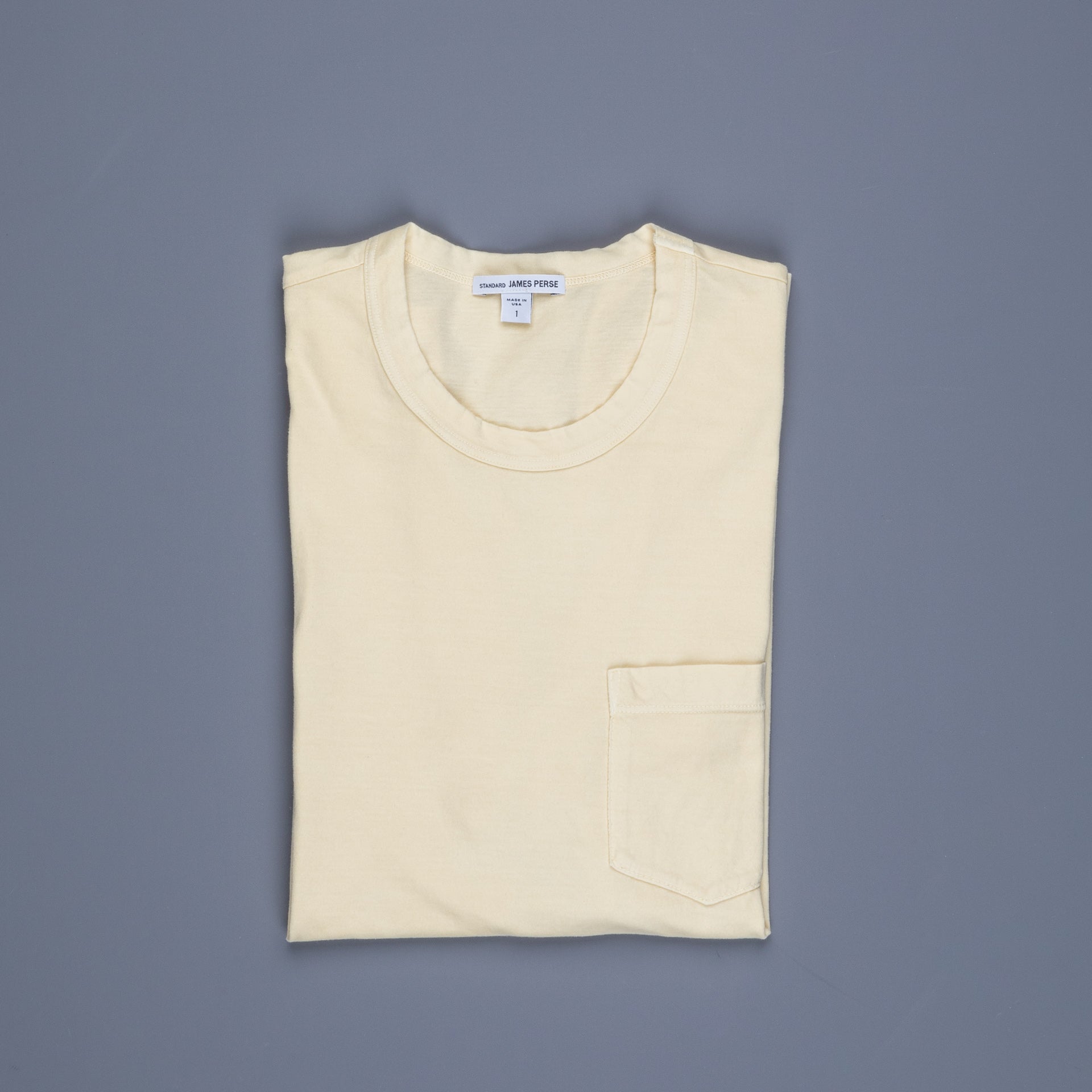 James Perse Crew Neck Pocket Tee Gesso