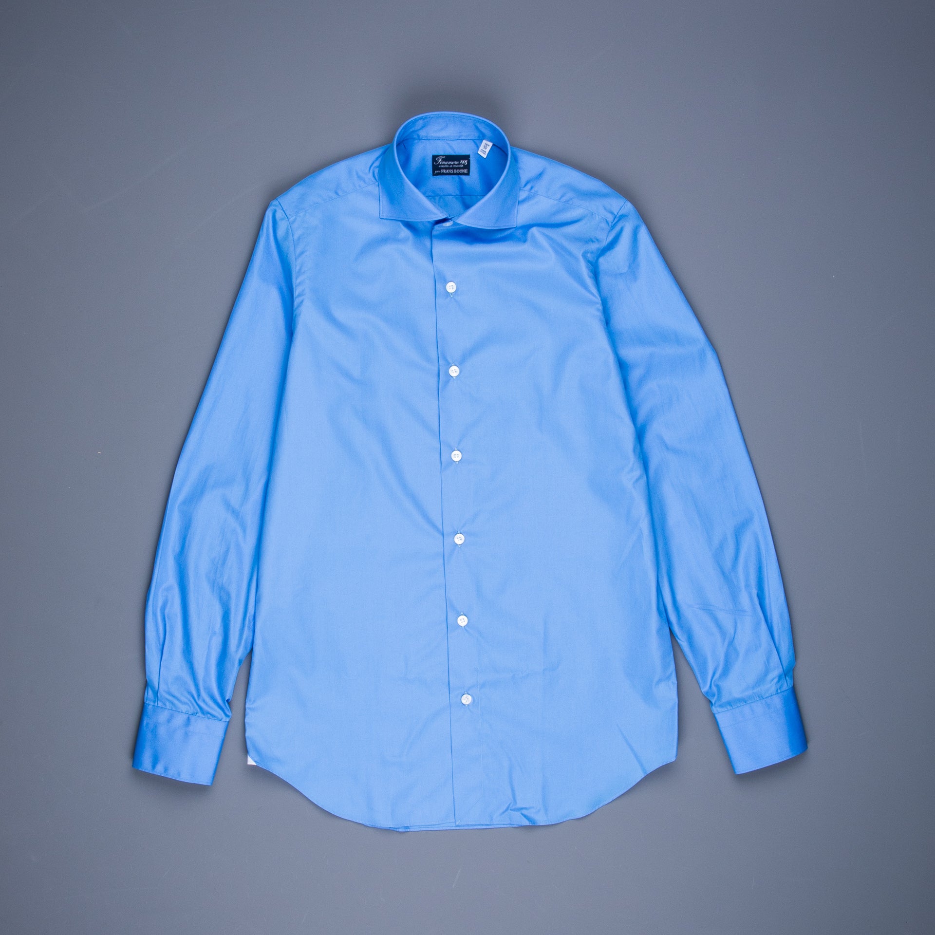 Finamore Milano Shirt Collo Eduardo Blu Avio