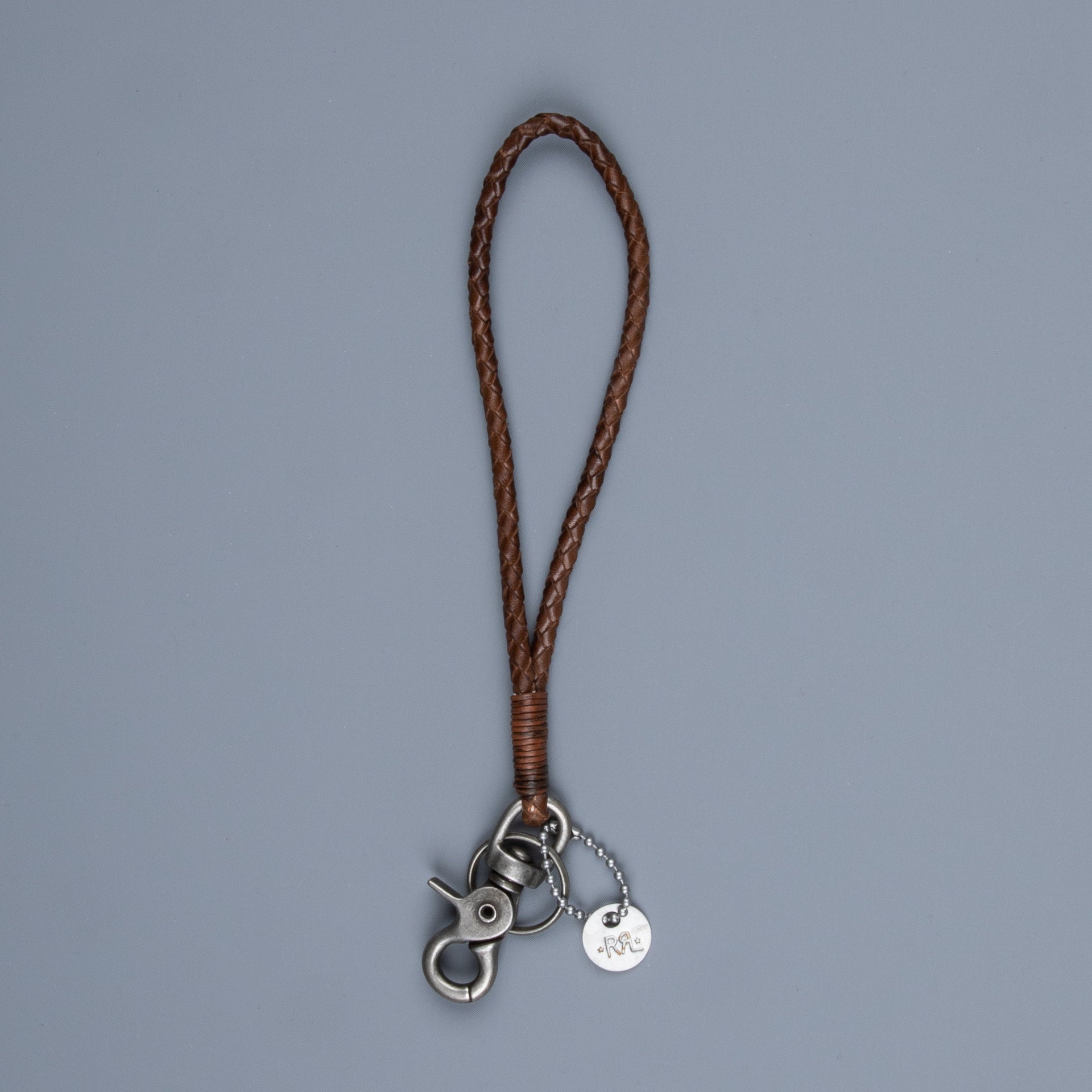 RRL Braided Key Clip Fob Brown