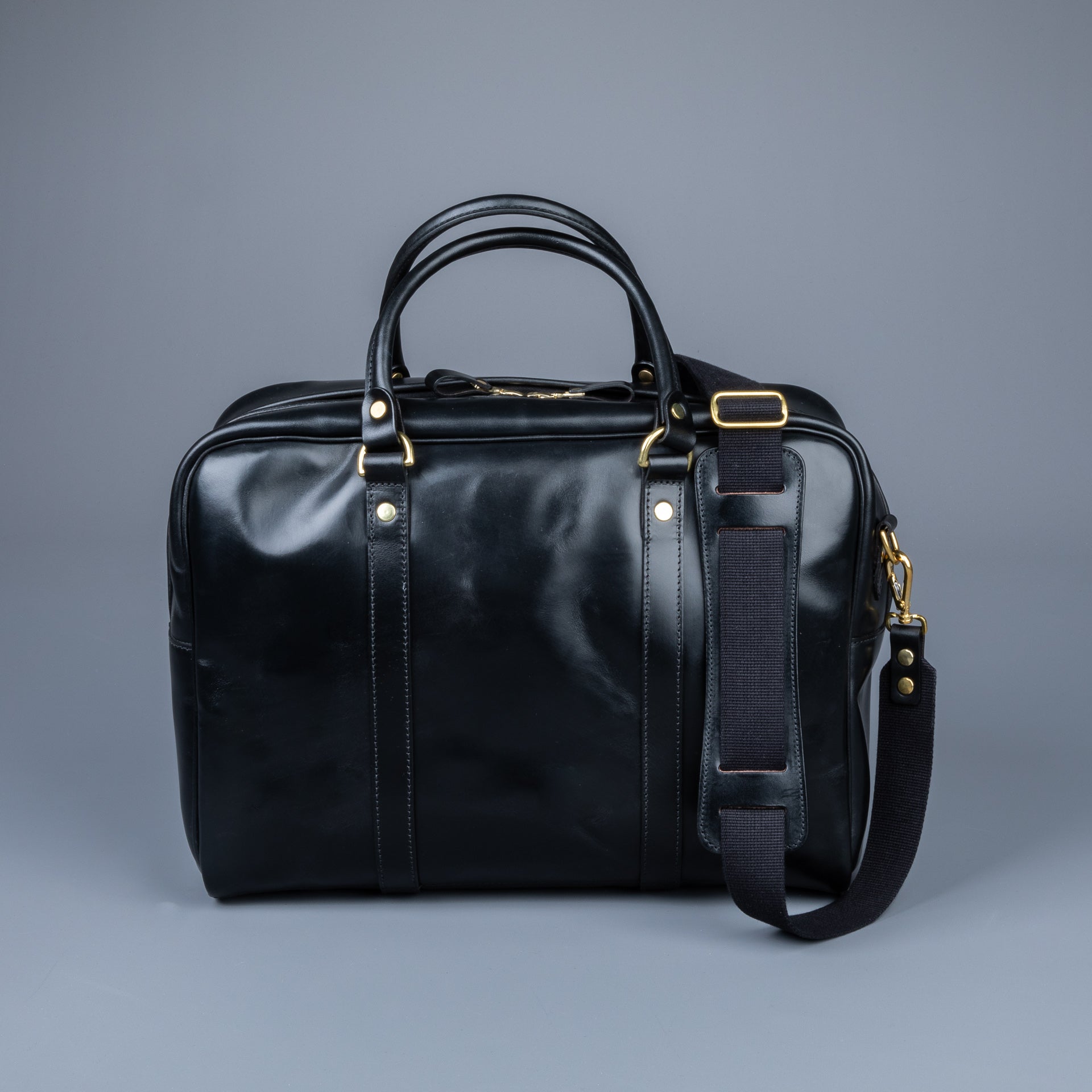 Croots Bridle Leather Traveller Black Bag