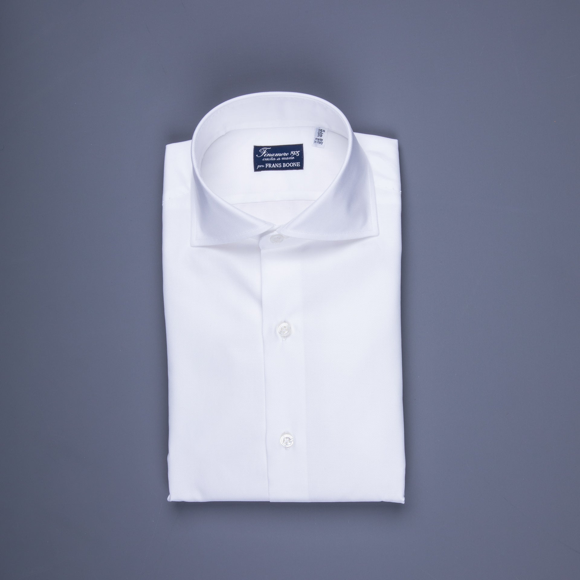 Finamore Milano shirt Eduardo collar Alumo Castello oxford white