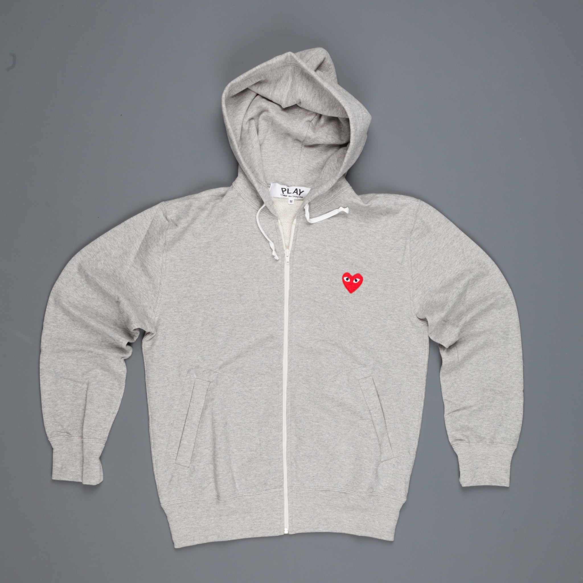 Comme des Garçons PLAY Zip hooded sweatshirt grey