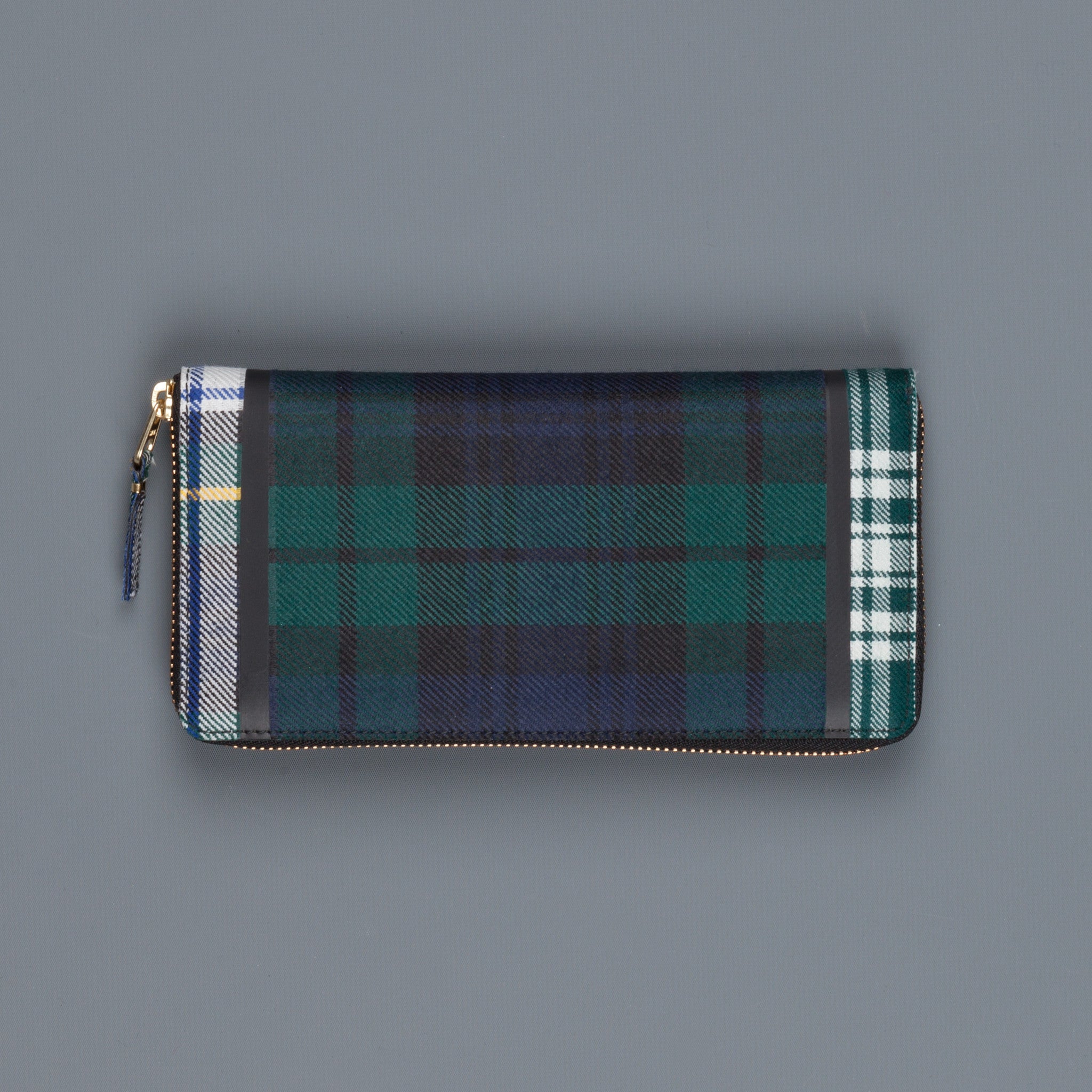 Comme des Garçons Wallet Tartan Wool Patchwork Mid Green