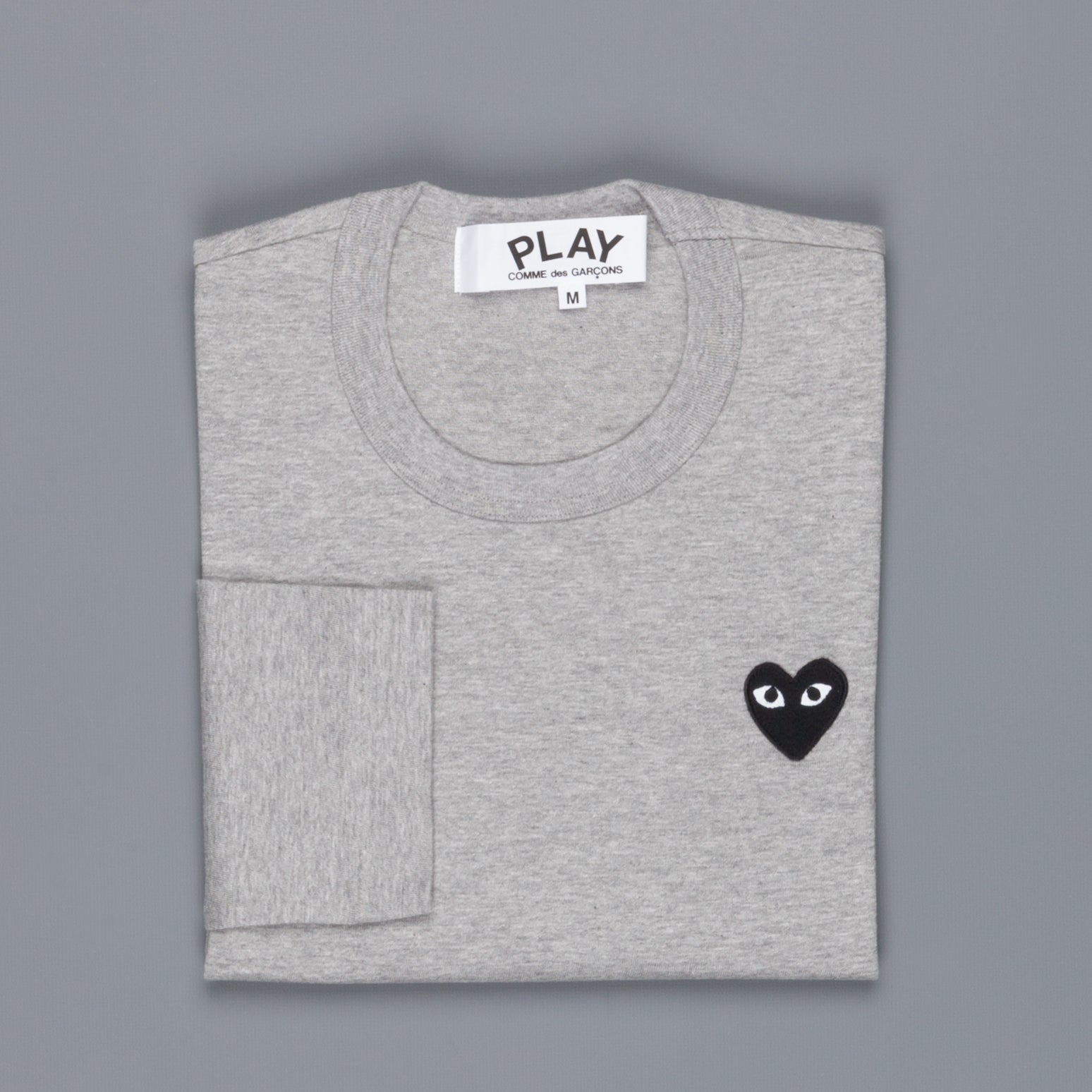 Comme des Garçons PLAY Longsleeve Tee Black Heart Grey melange