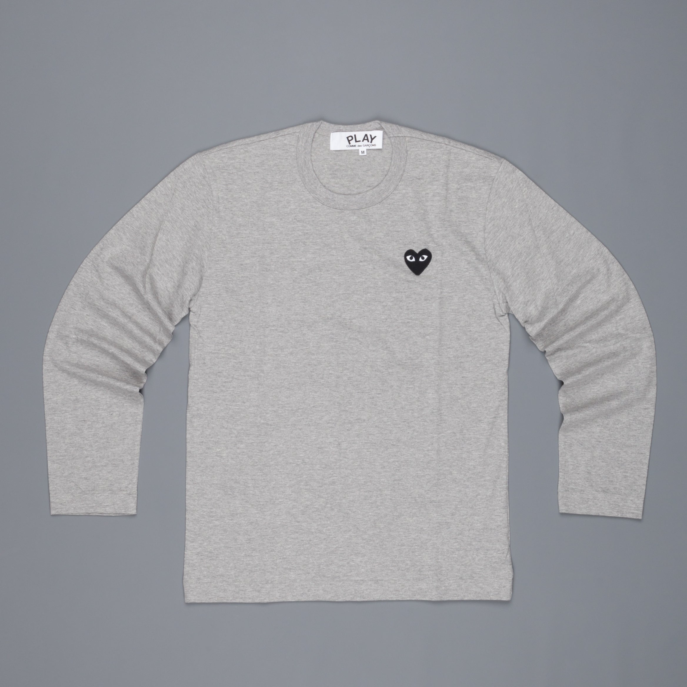 Comme des Garçons PLAY Longsleeve Tee Black Heart Grey melange