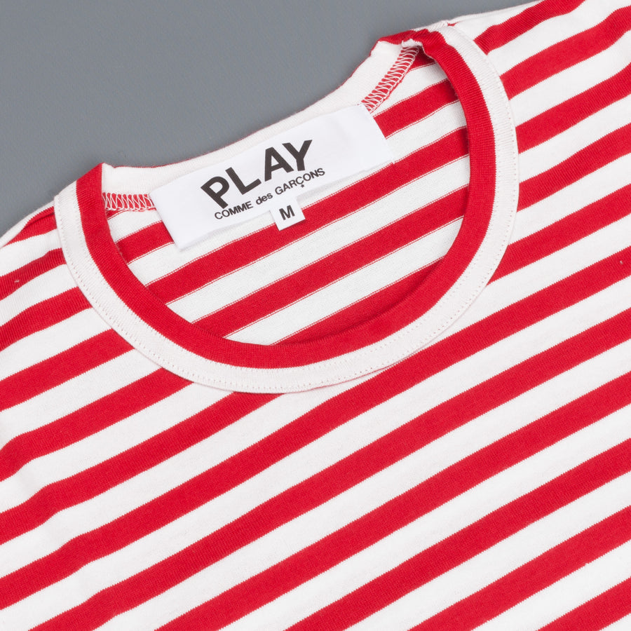 comme des garcons red striped shirt