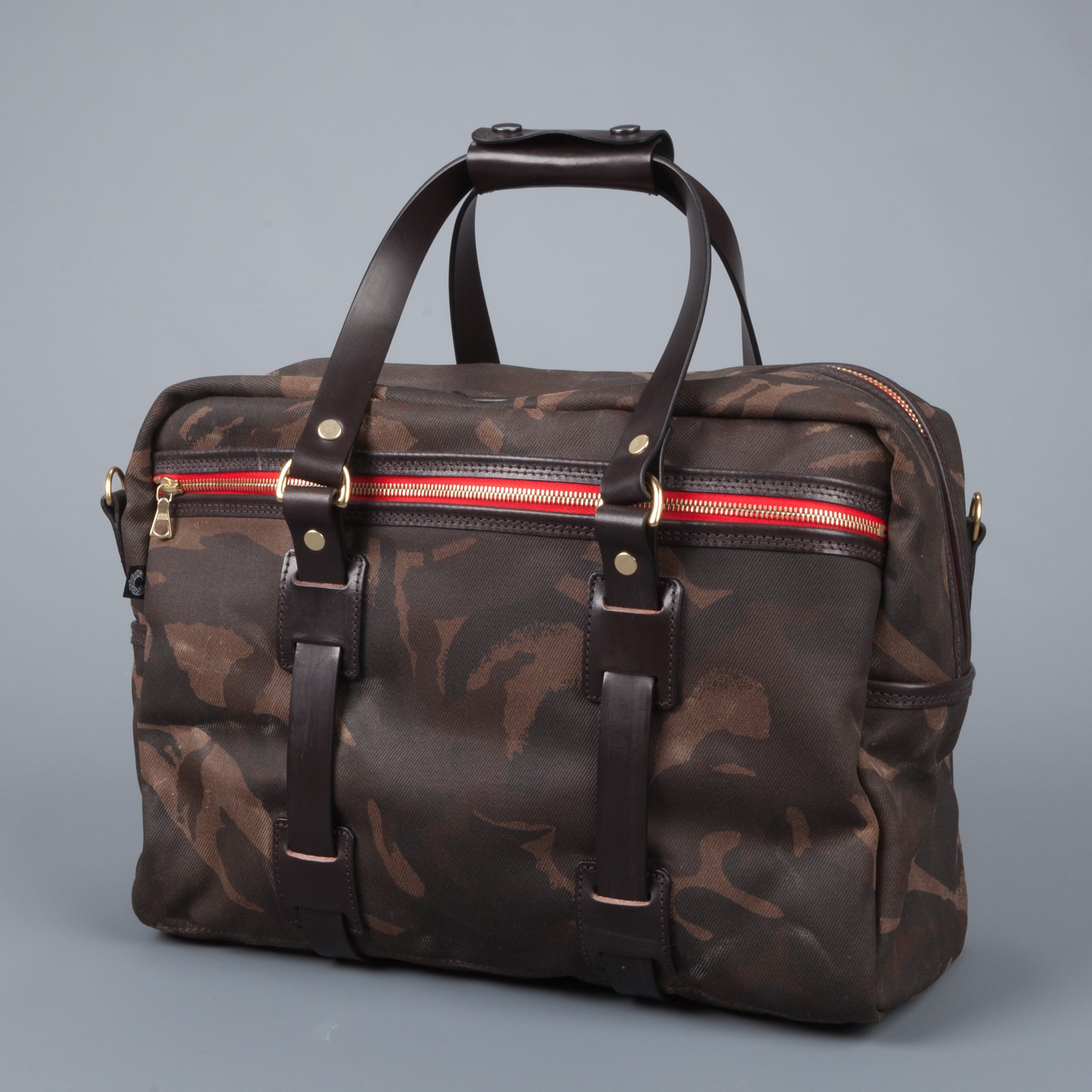 Croots Vintage waxed camo traveller bag