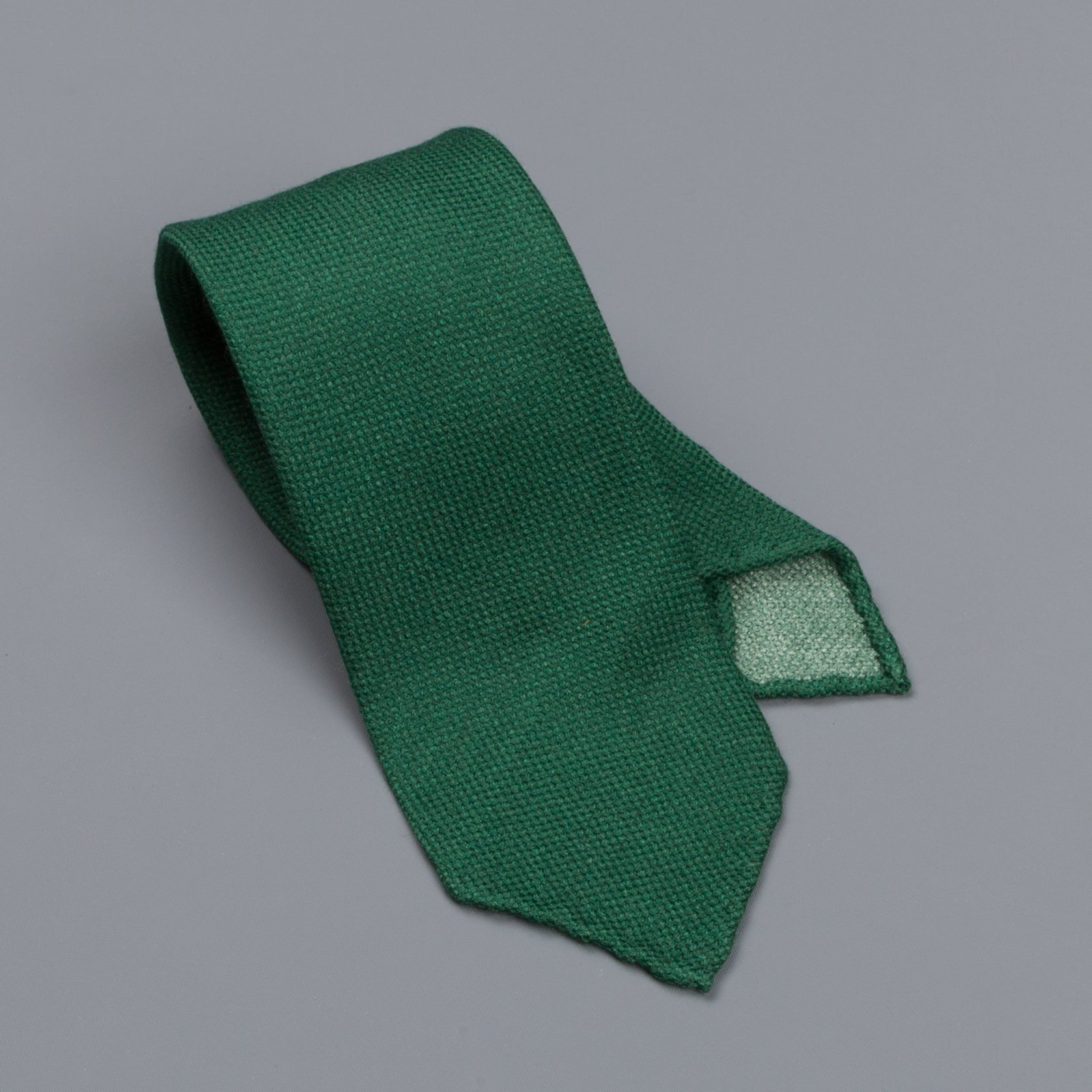 Drake's untipped tie wool/cashmere/silk blend green