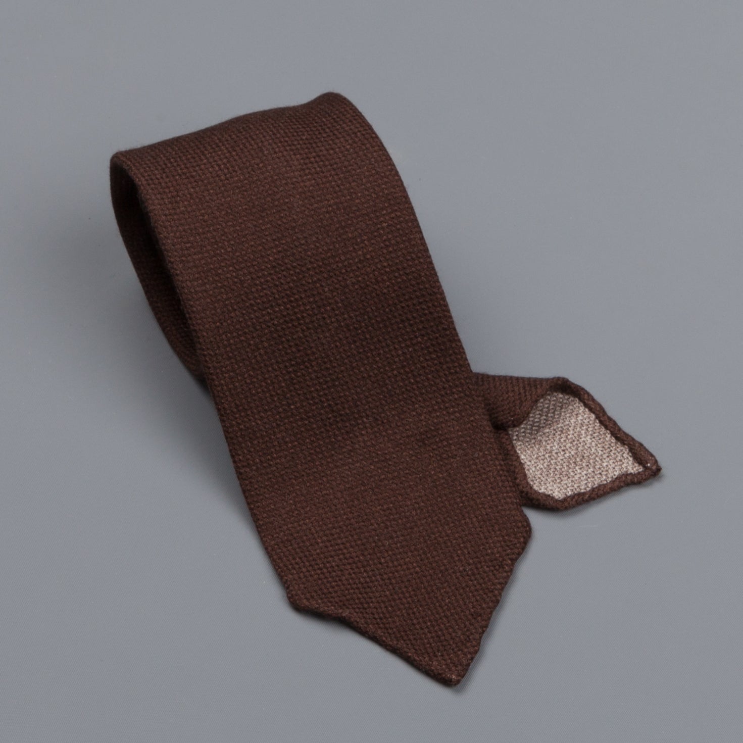 Drake's untipped tie wool/cashmere/silk blend brown