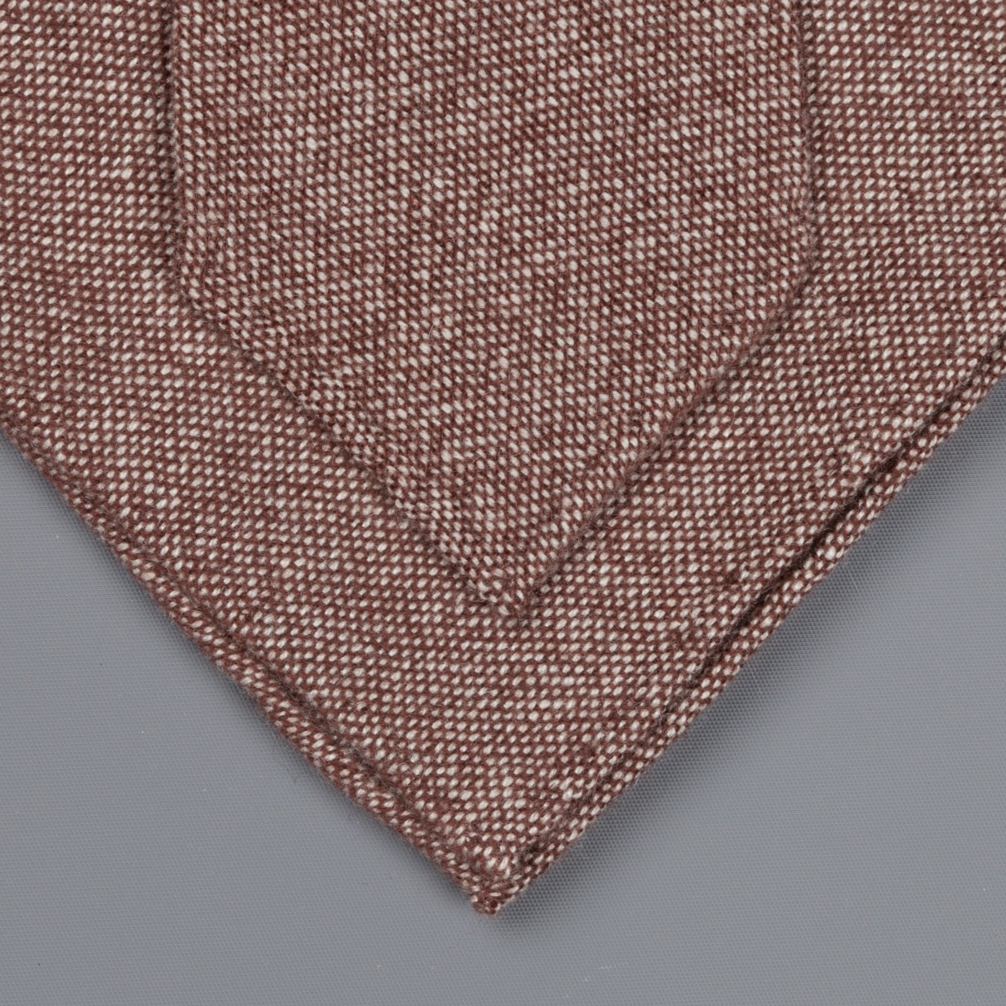 Drake's Cashmere Tie untipped & Pocket Square Match brown melange