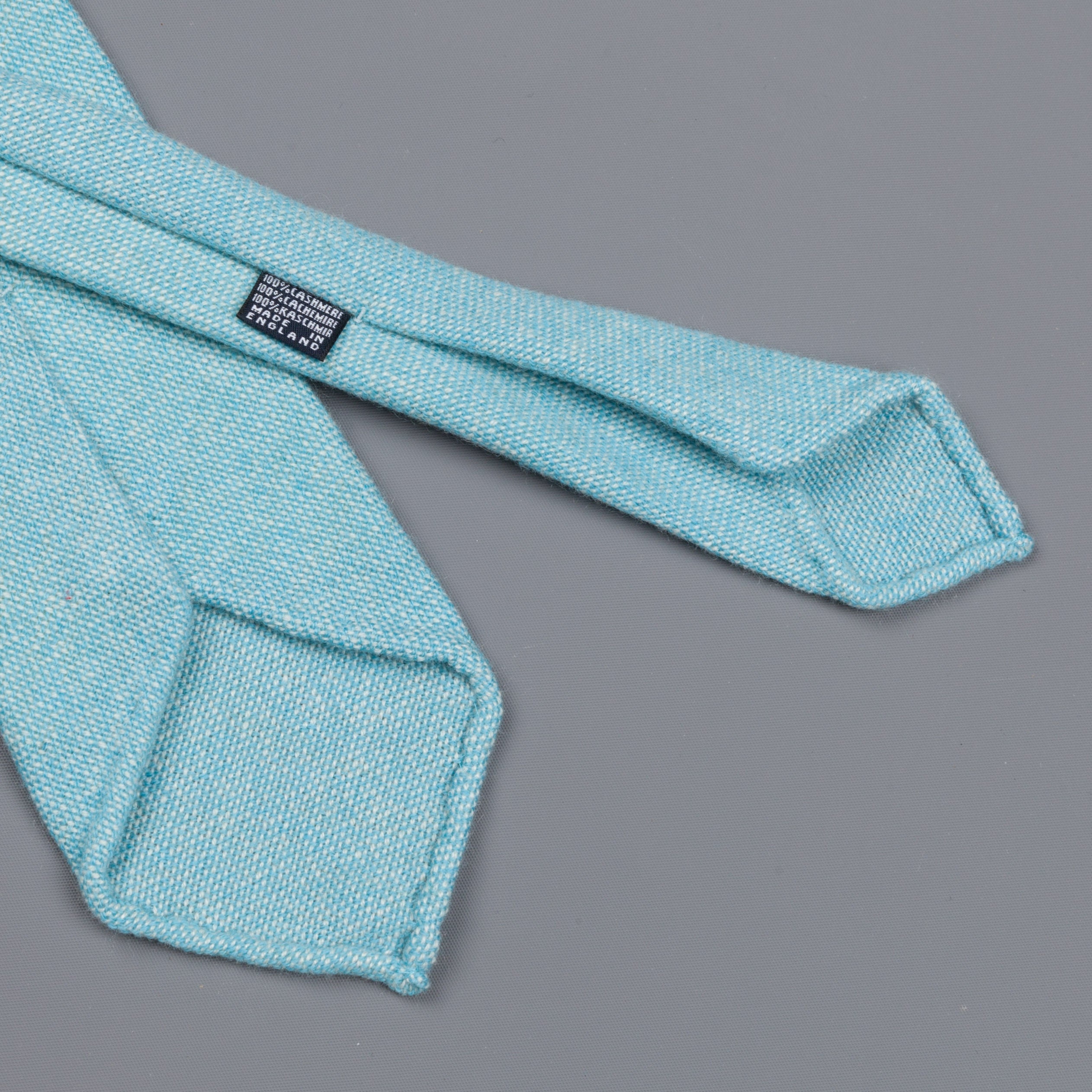 Drake's Cashmere Tie untipped turquoise melange