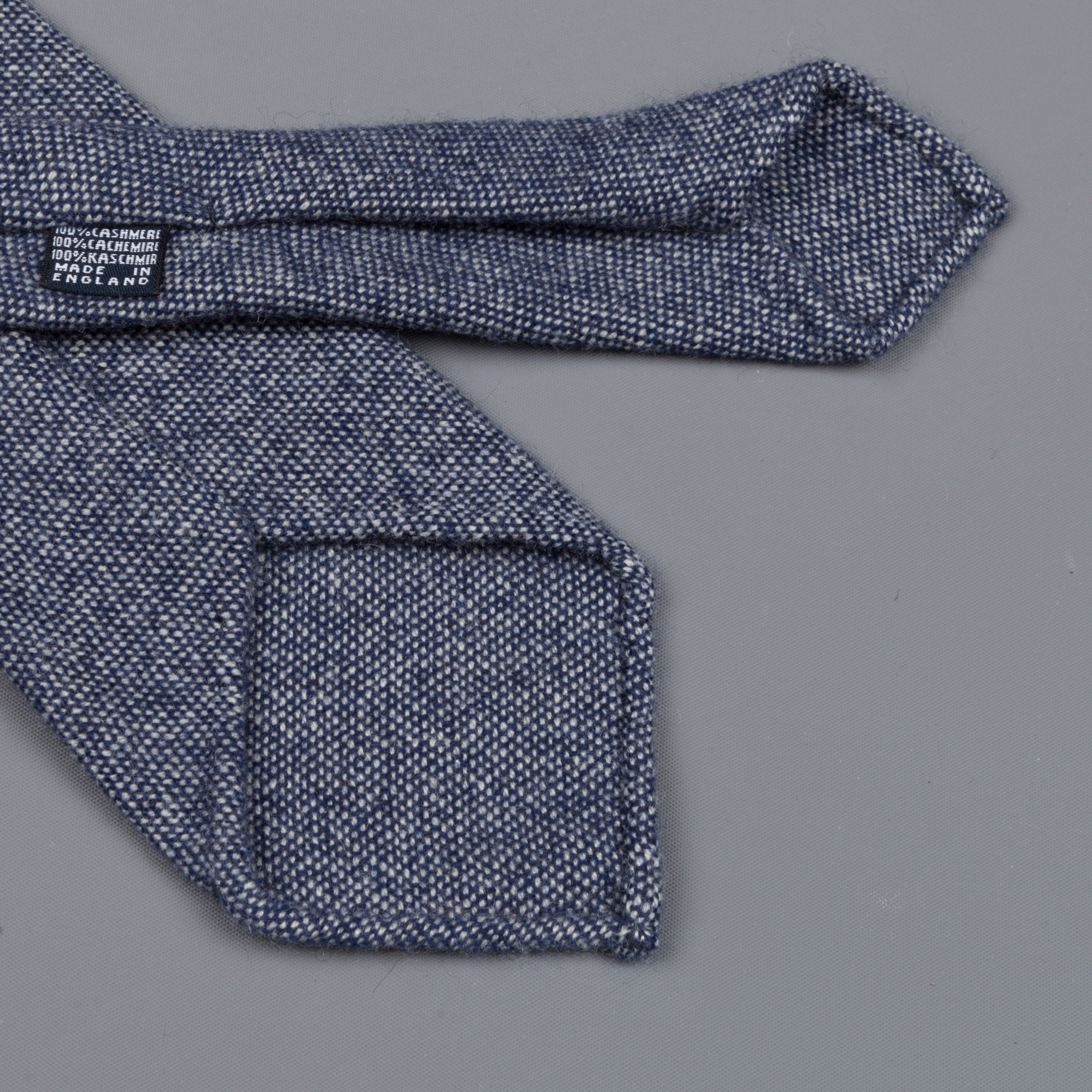 Drake's Cashmere Tie untipped blue melange