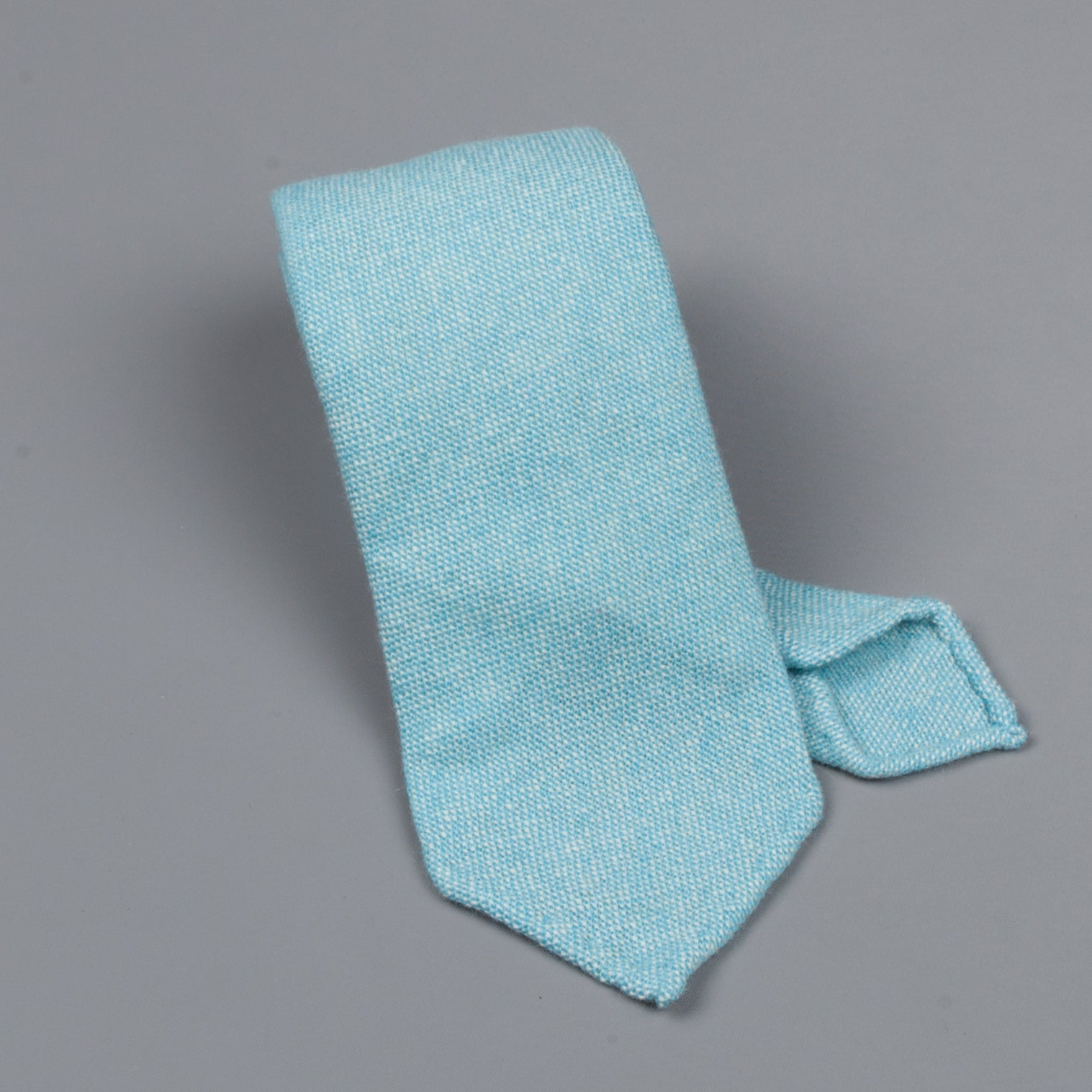 Drake's Cashmere Tie untipped turquoise melange