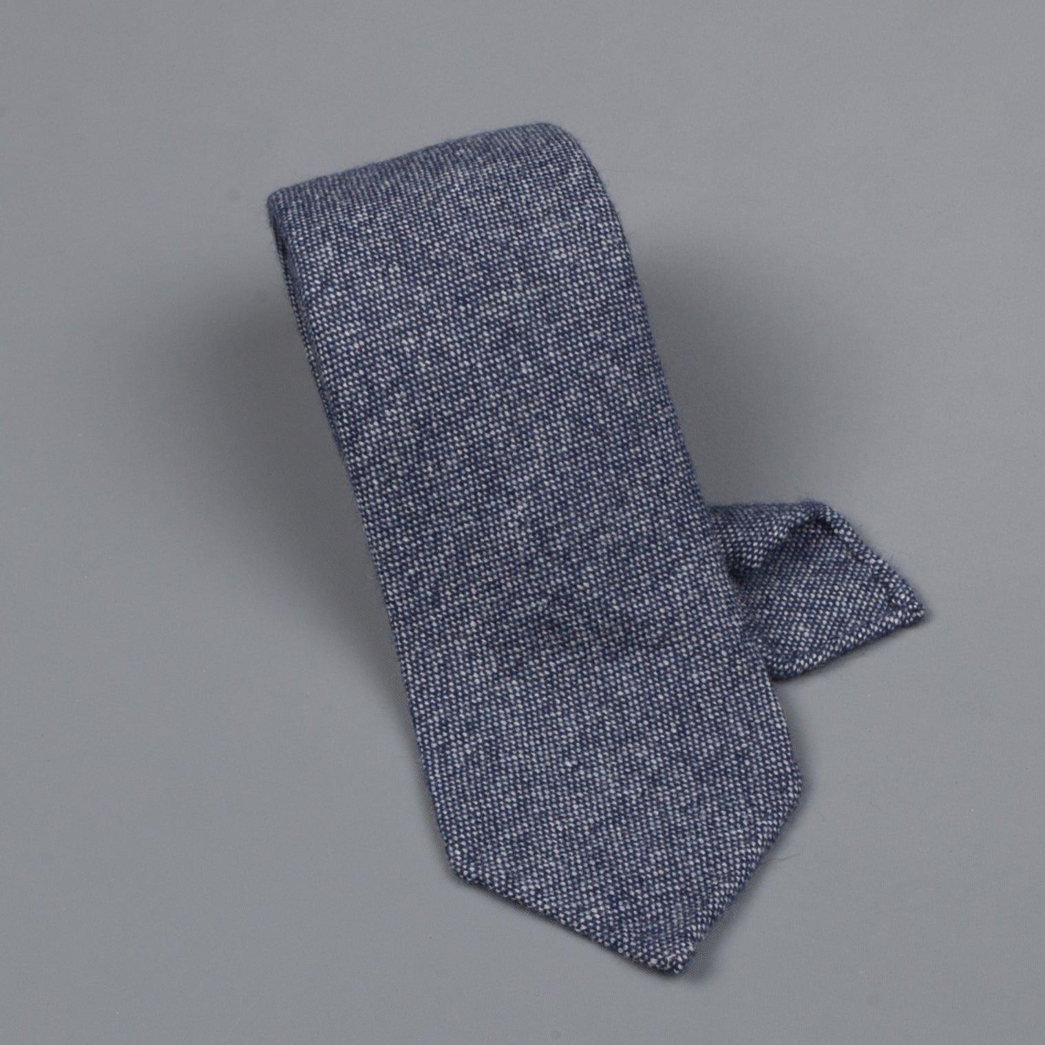 Drake's Cashmere Tie untipped blue melange – Frans Boone Store