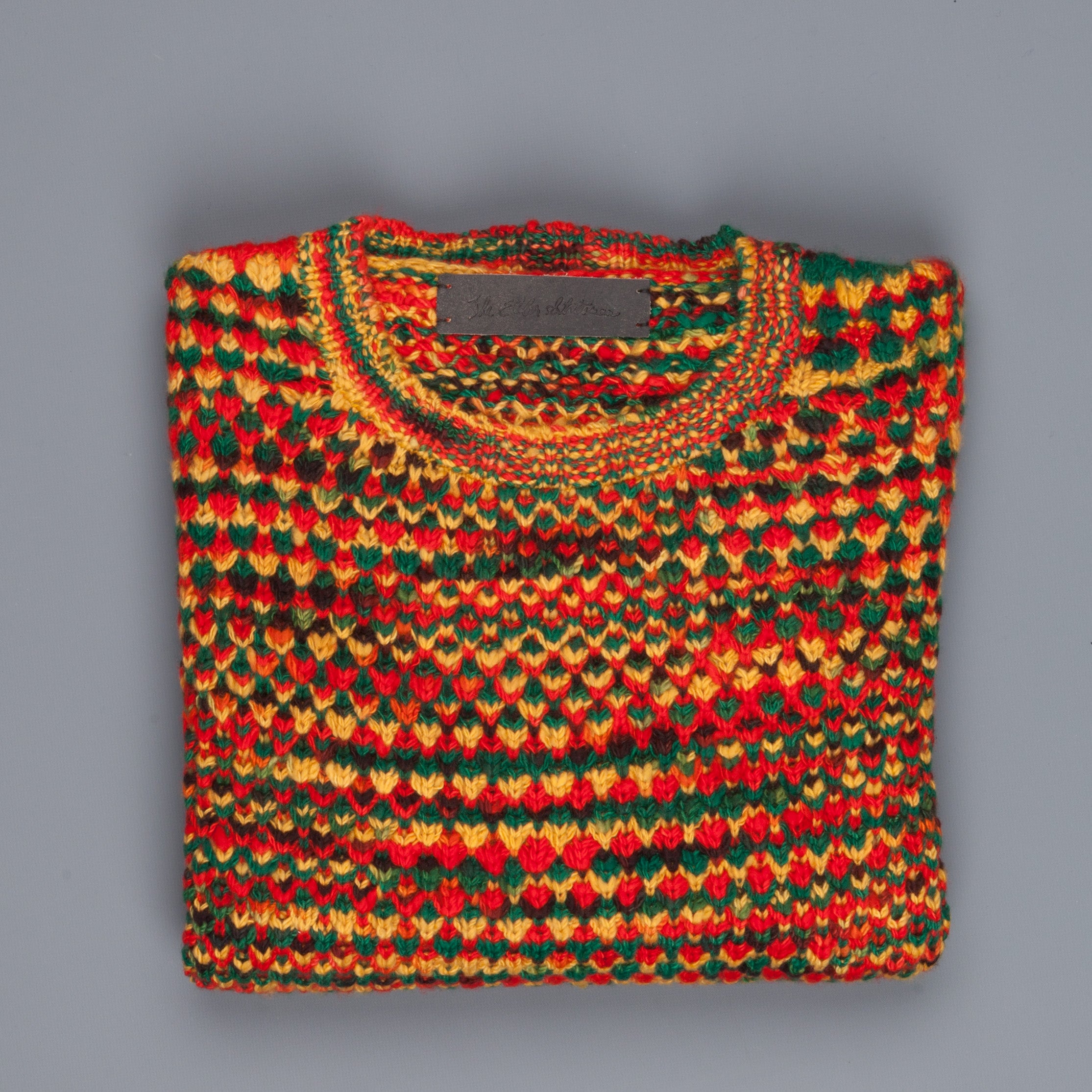 The Elder Statesman 100% cashmere tuck pop crew Rasta