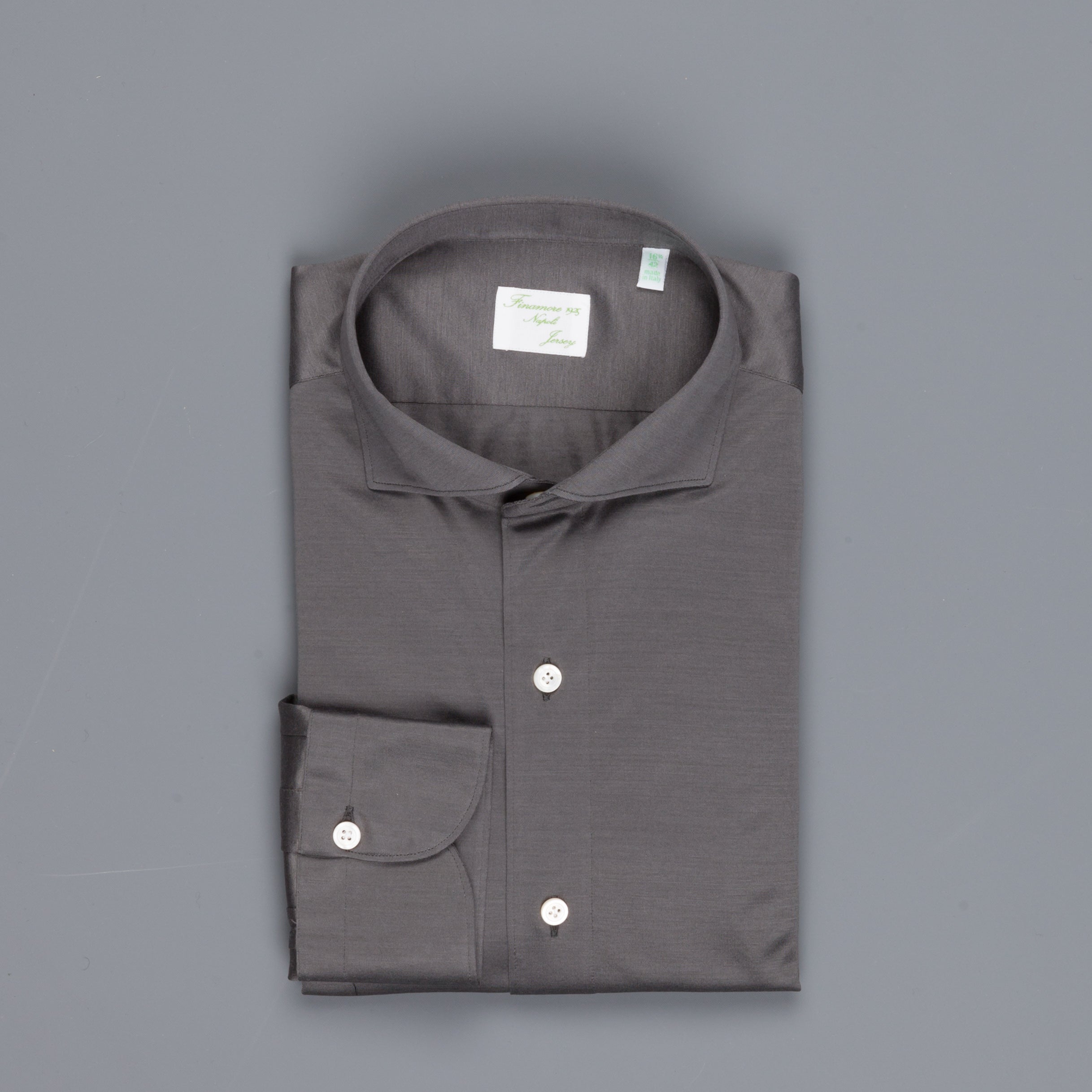 Finamore Ottawa Shirt Achille Collar jersey grey