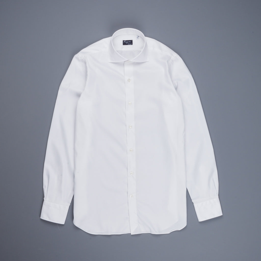 Finamore 'Traveller' Shirt Napoli Fit Collar Eduardo White Alumo twill