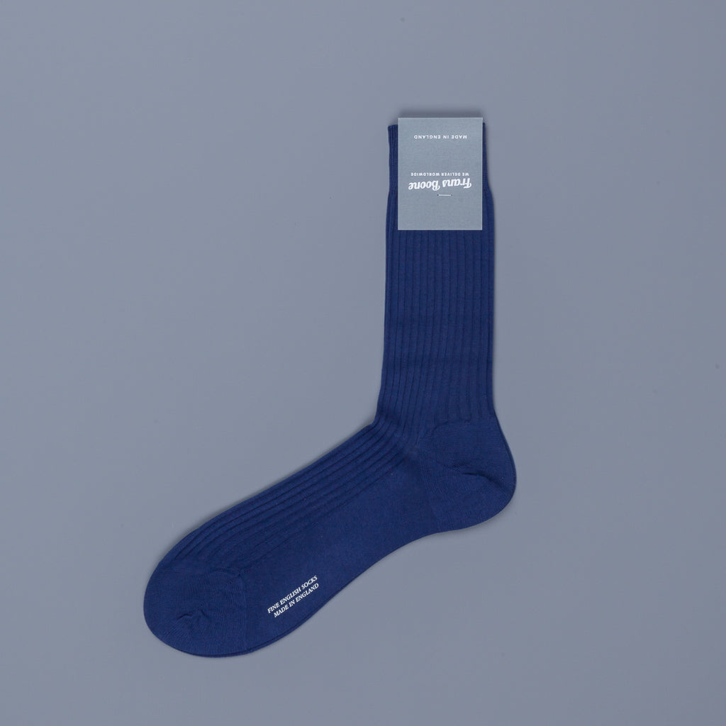 Frans Boone X Pantherella Vale Socks 100% Fil d'Ecosse / Cotton lisle Ocean