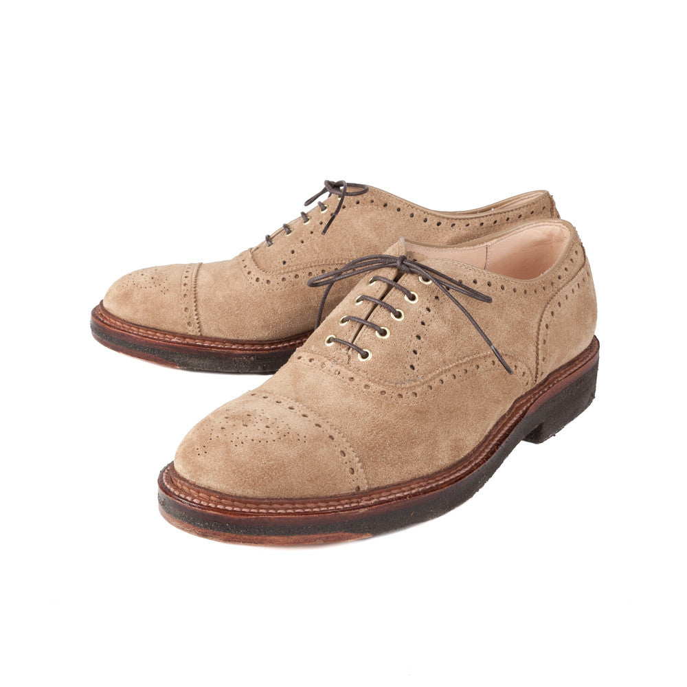 Alden x Frans Boone cap toe in tan suede on crepe sole