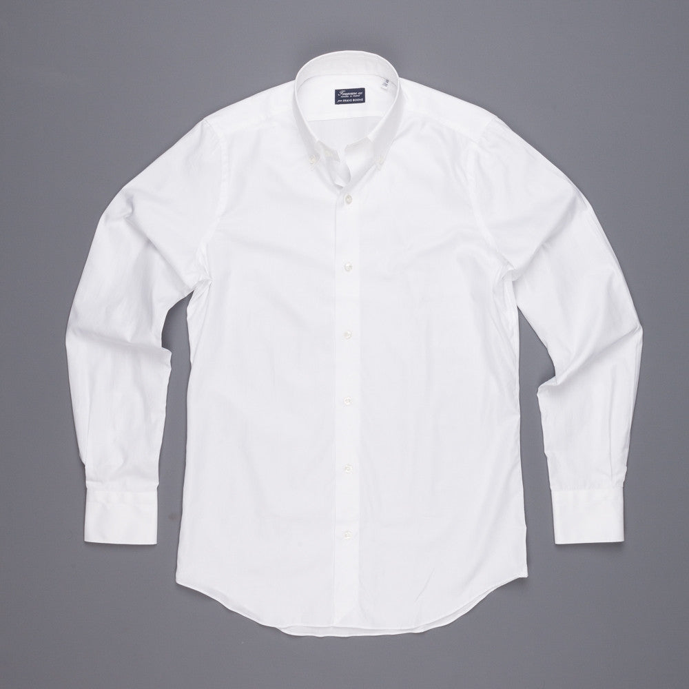 Finamore Milano leonardo dress button down fine oxford shirt white