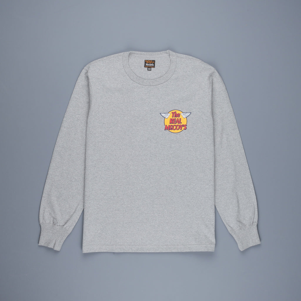 The Real McCoy´s Logo L/S Tee gray