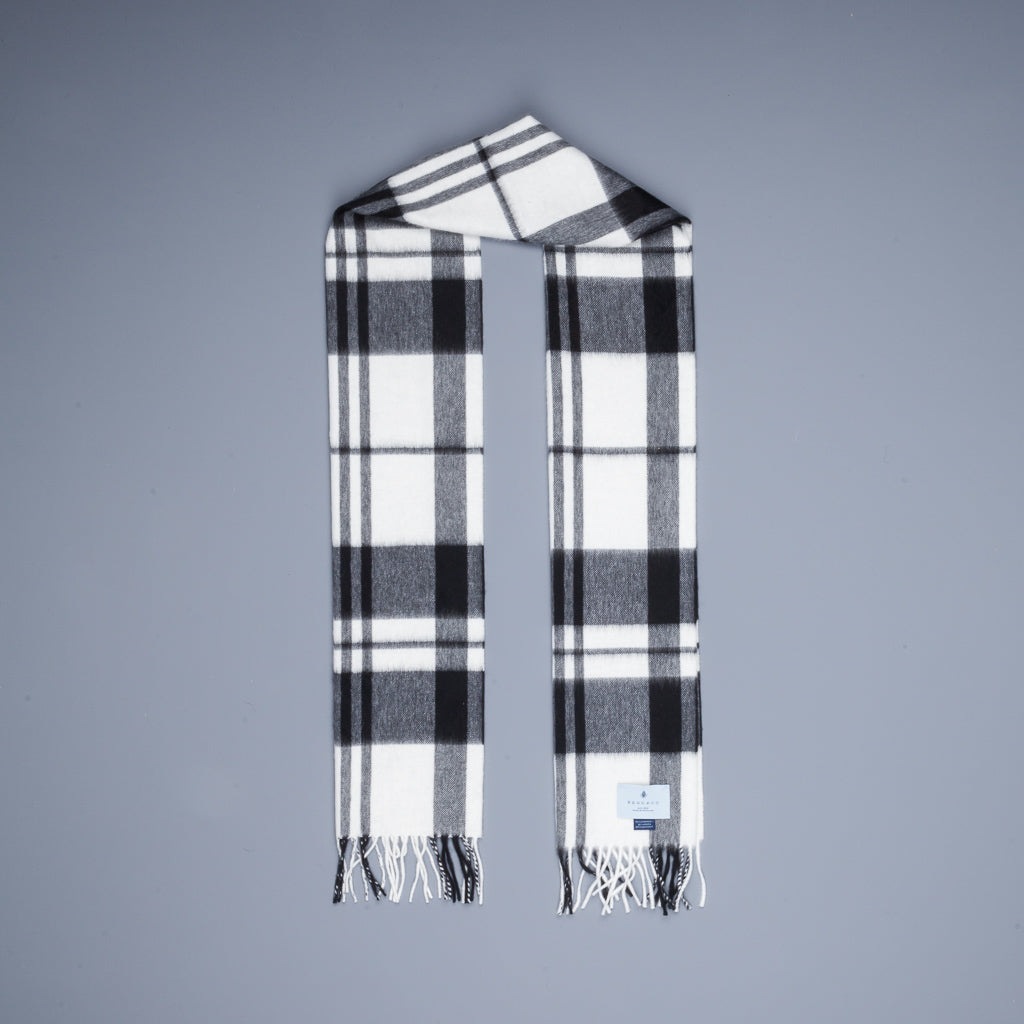 Alex Begg Jura Lambswool Scarf Ingles White & Grey