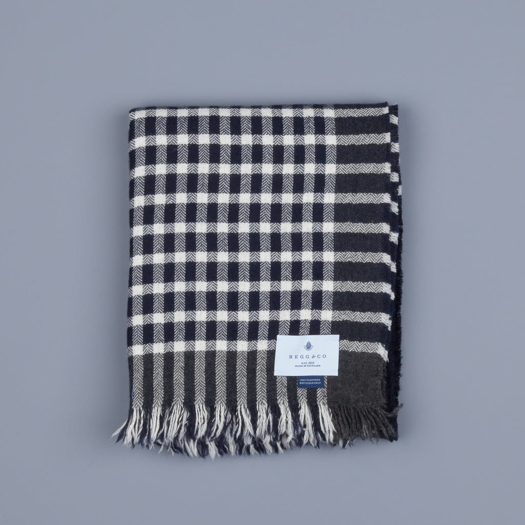 Alex Begg Rona Cashmere Scarf Breuer Navy