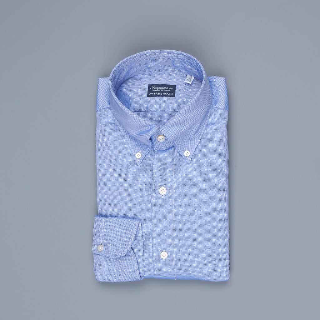 Finamore Gaeta shirt Collo Lucio washed oxford dark blue