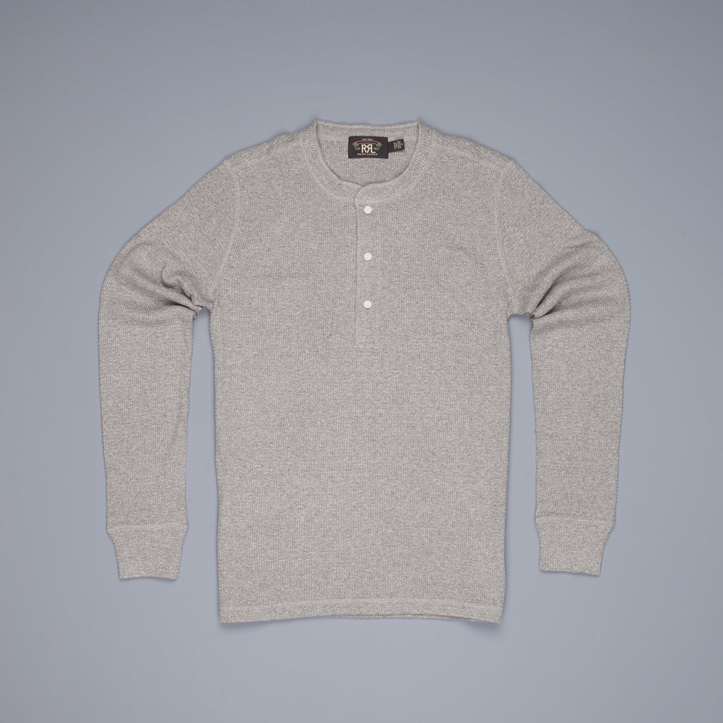 RRL Henley Longsleeve knit cool grey siro