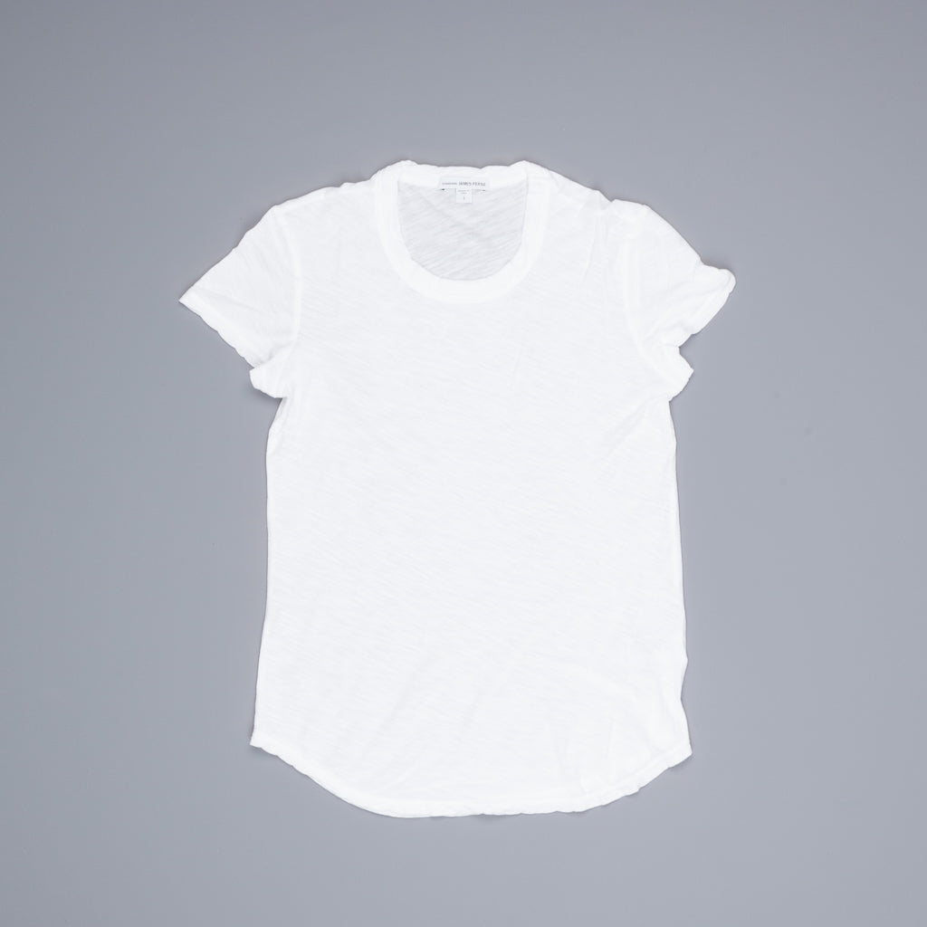 James Perse Women Sheer Slub Crew Neck Tee White