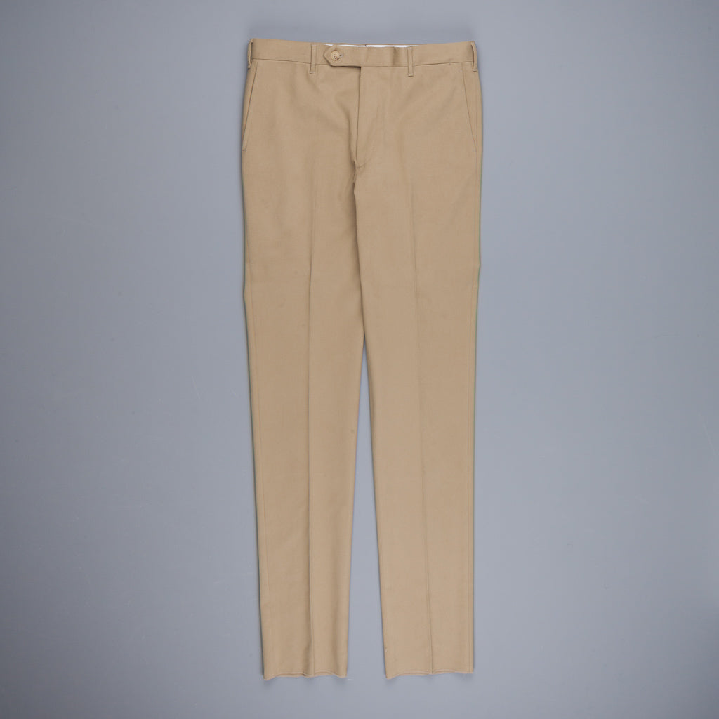 Rota Pantaloni High Rise Regular Fit Mid Weight Cotton Gabardine Beige Scuro