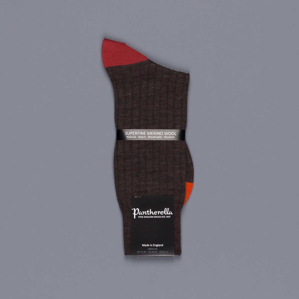 Pantherella Stratford merino wool socks dark brown