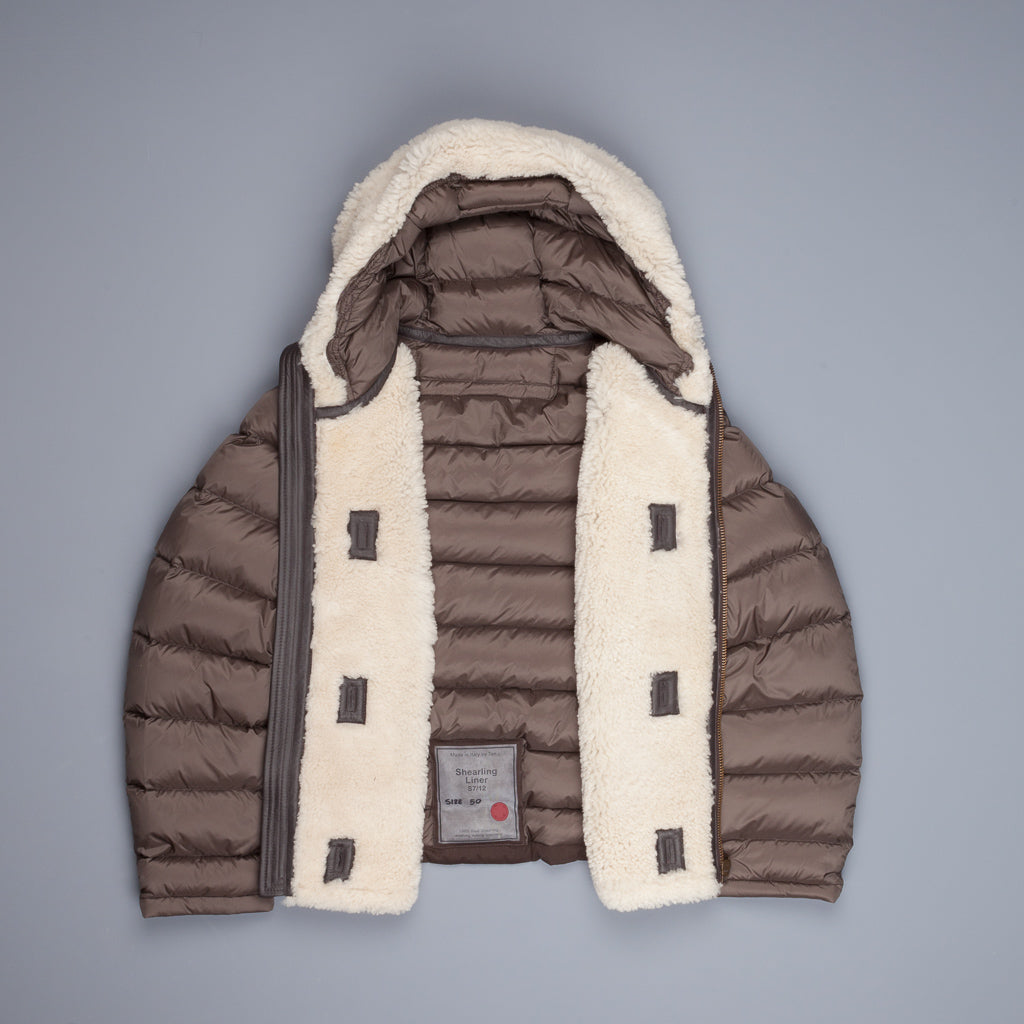 Ten C Shearling hooded Liner Bianco garza