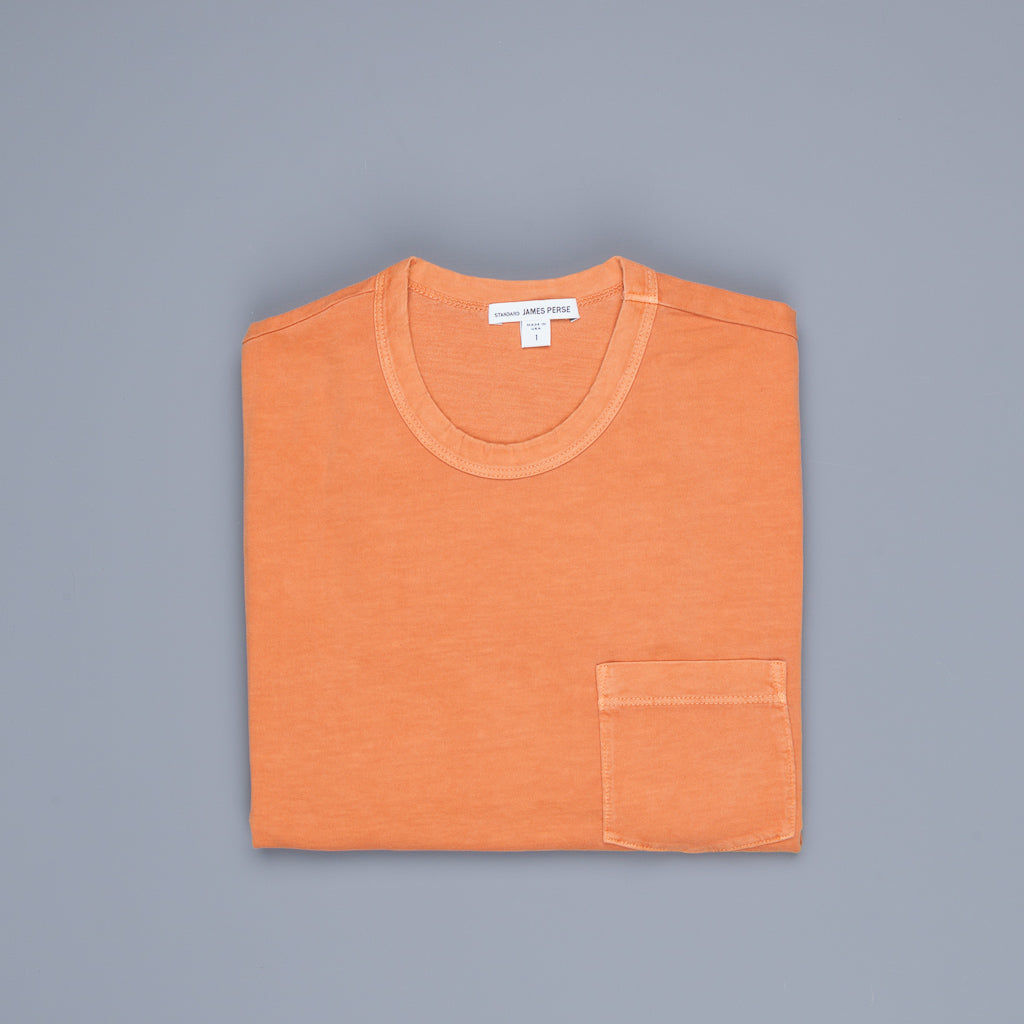 James Perse Crew Neck Pocket Tee Suede Jersey Orange