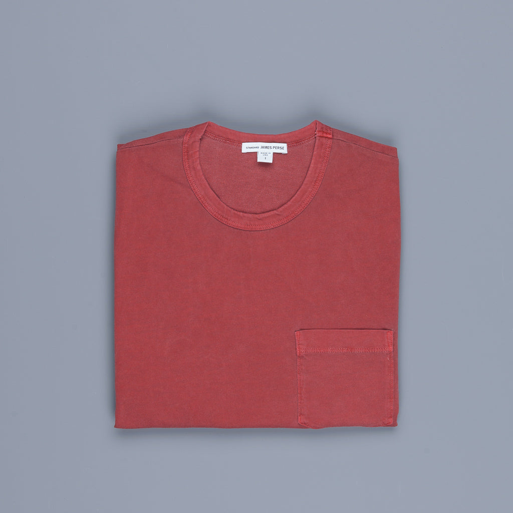 James Perse Crew Neck Pocket Tee Suede Jersey Claret