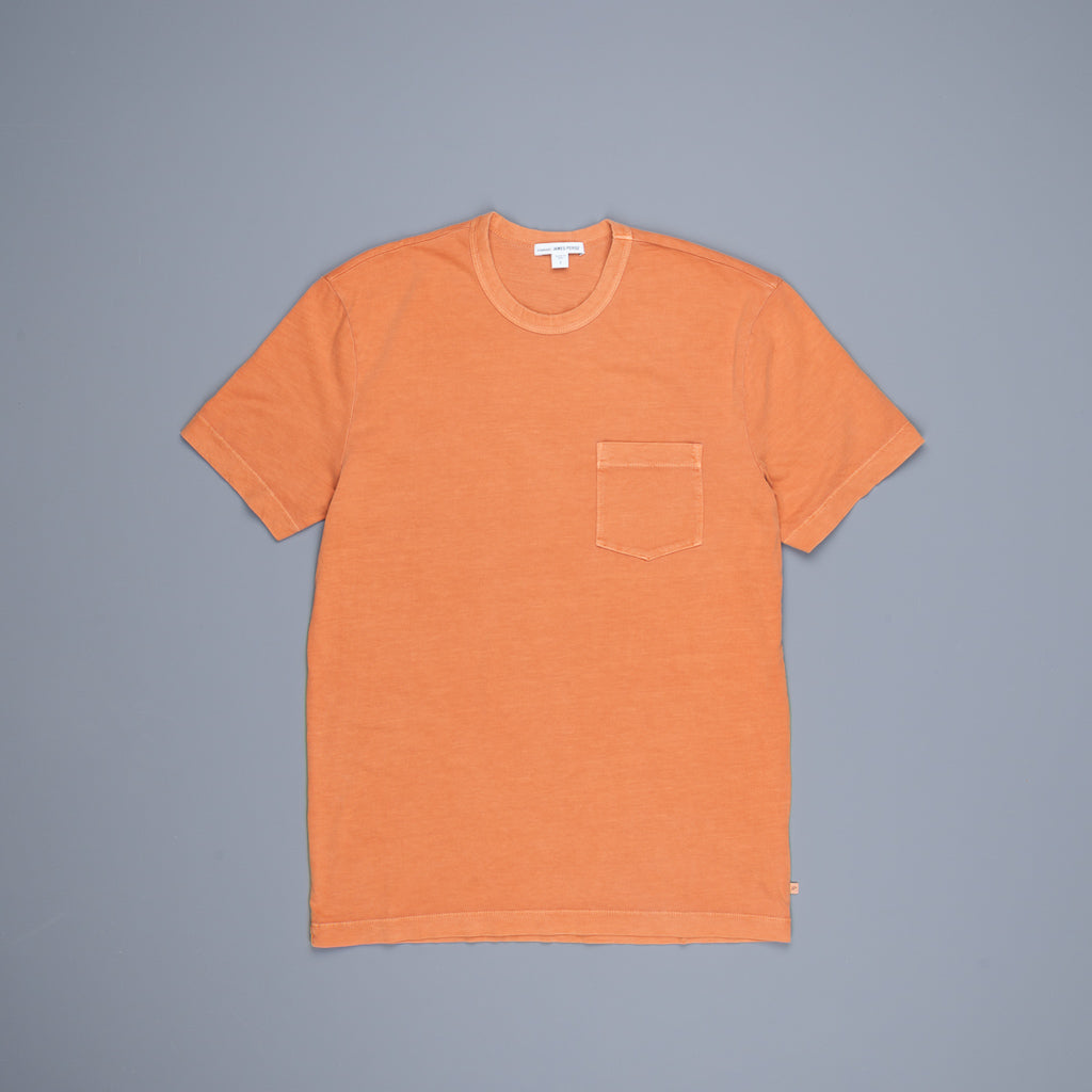 James Perse Crew Neck Pocket Tee Suede Jersey Orange