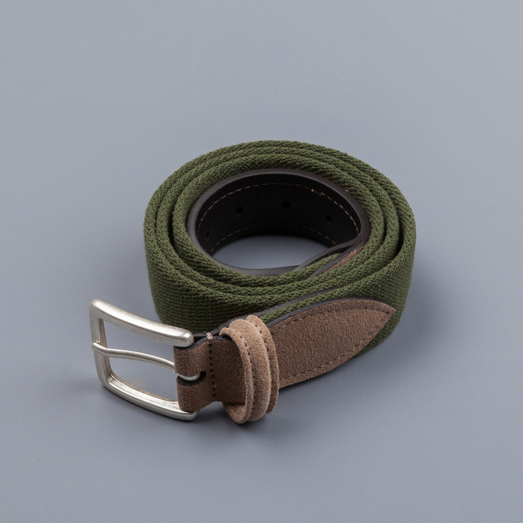 Anderson's x Frans Boone woven belt olive -  tan suede