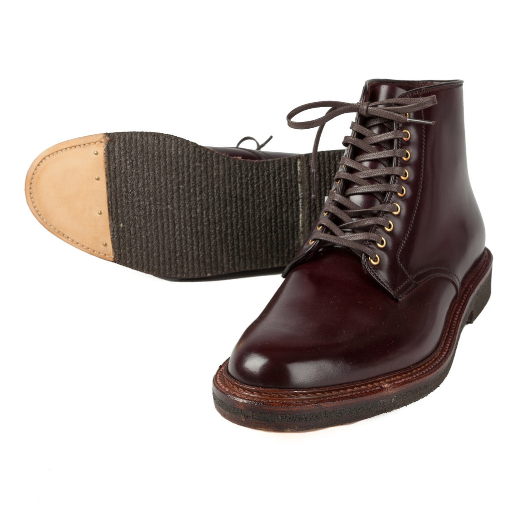 Alden x Frans Boone plain toe boots in #8 cordovan on crepe - Frans ...