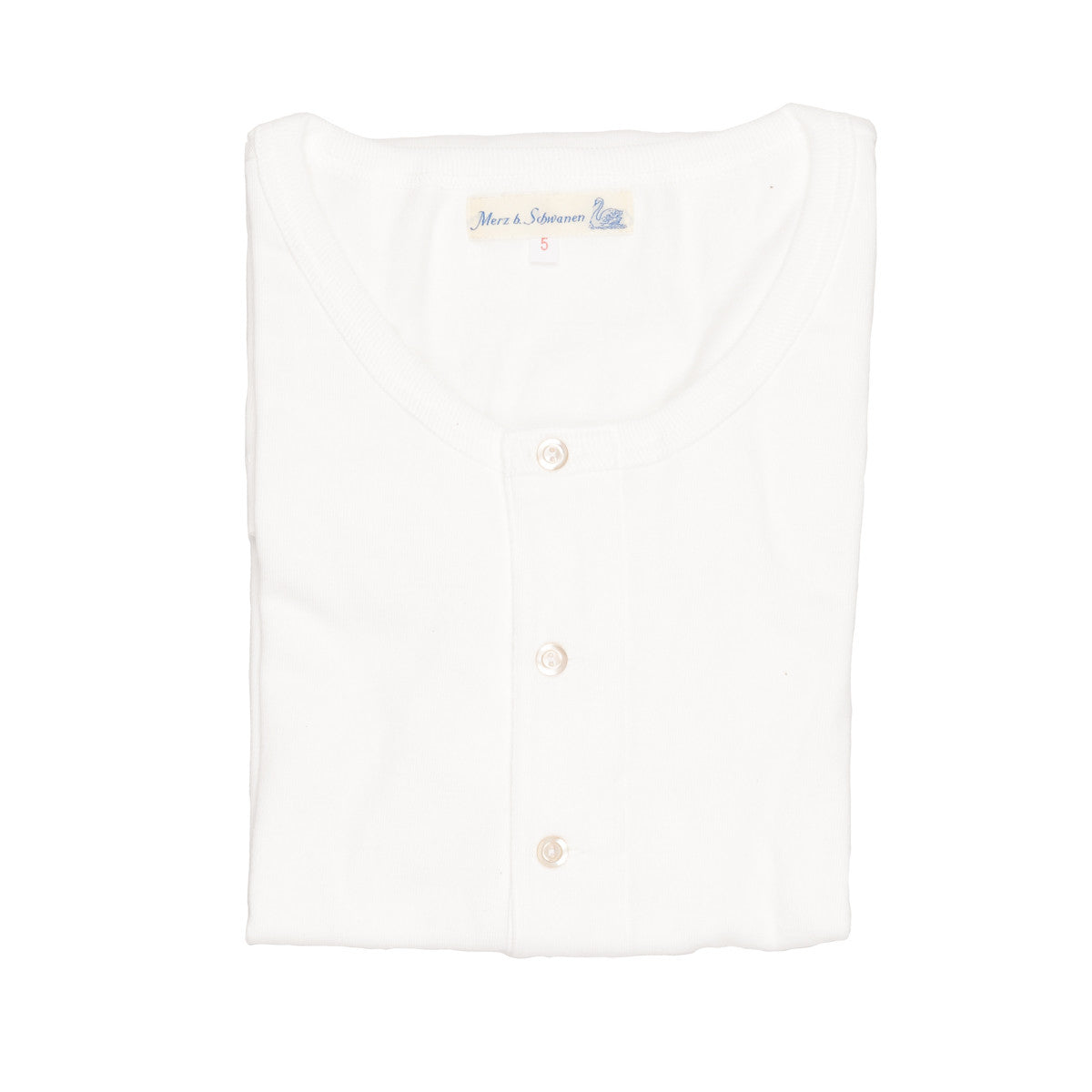 Merz B Schwanen 204 2 thread button facing shirt short sleeve white